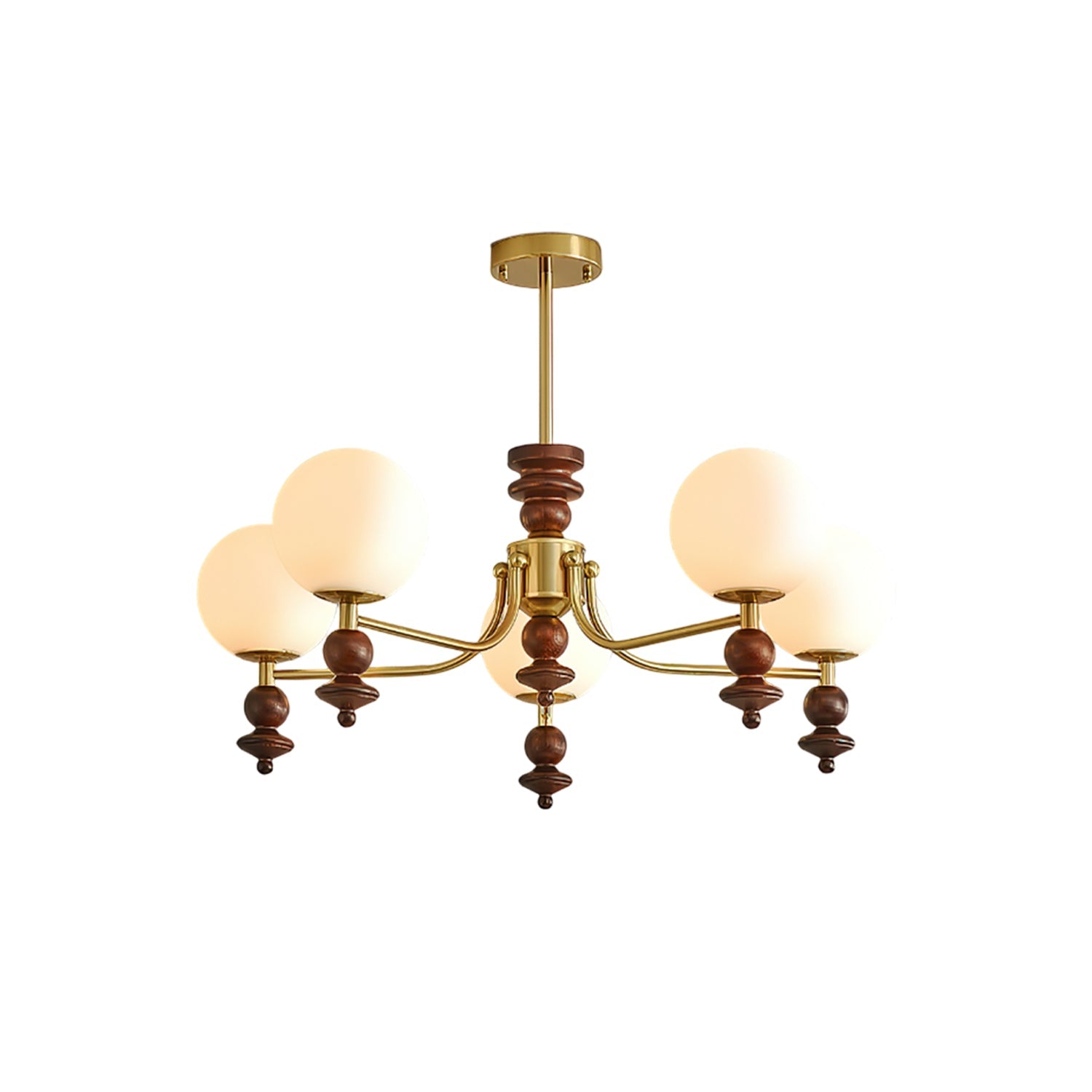 Lunaris Artistique Bois Verre Lustre