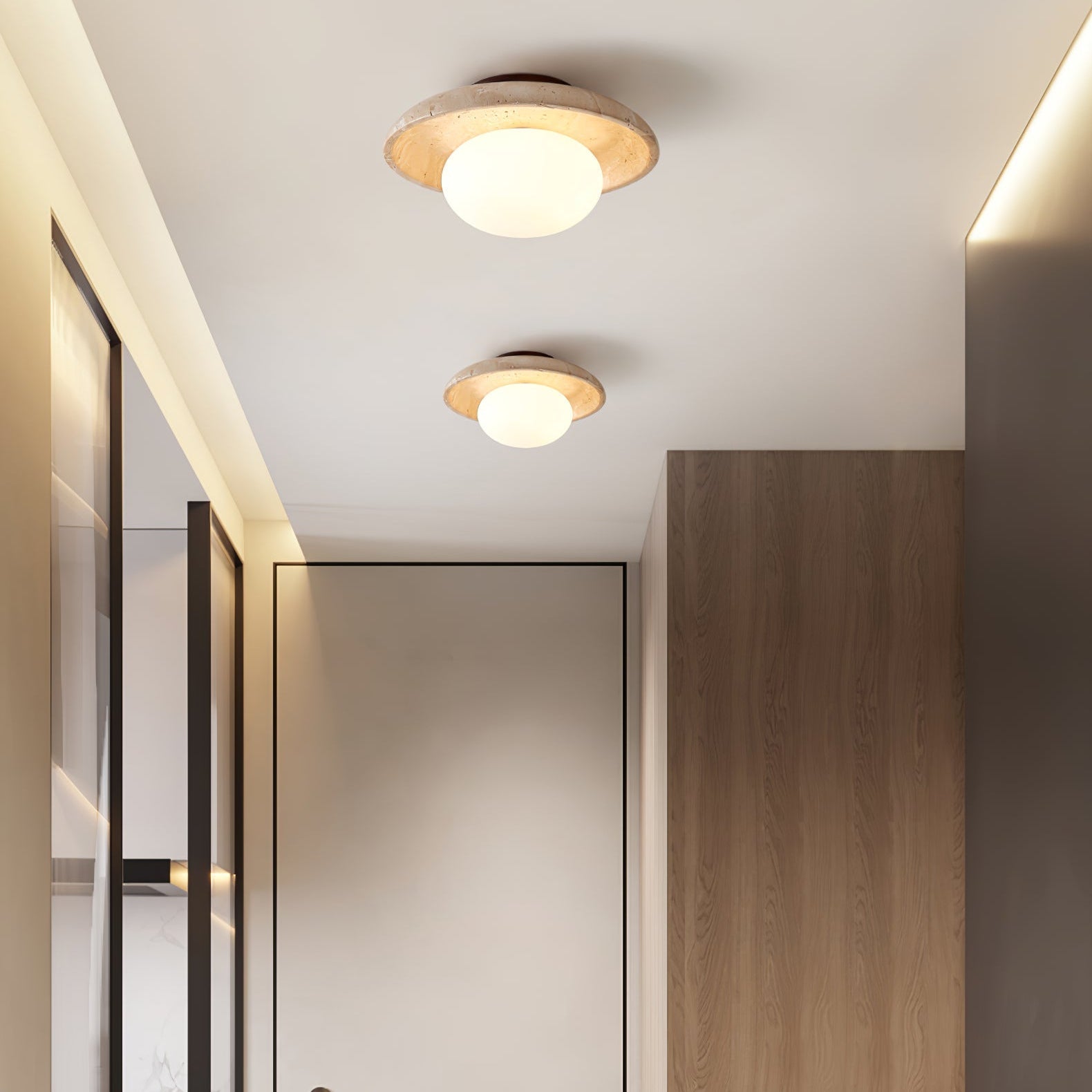 Cataliel Minimalist Travertine Ceiling Light - Letslighting