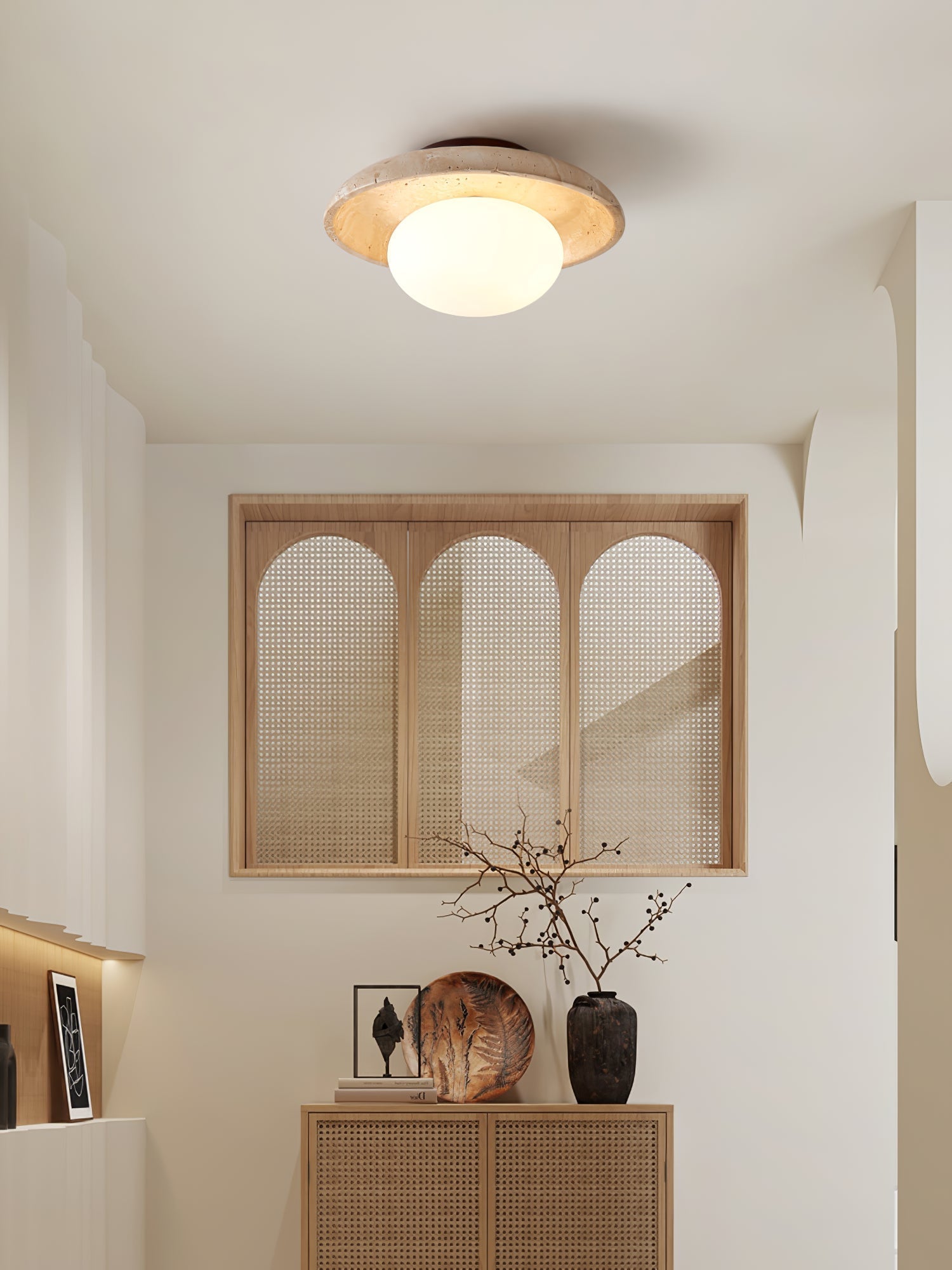 Cataliel Minimalist Travertine Ceiling Light - Letslighting