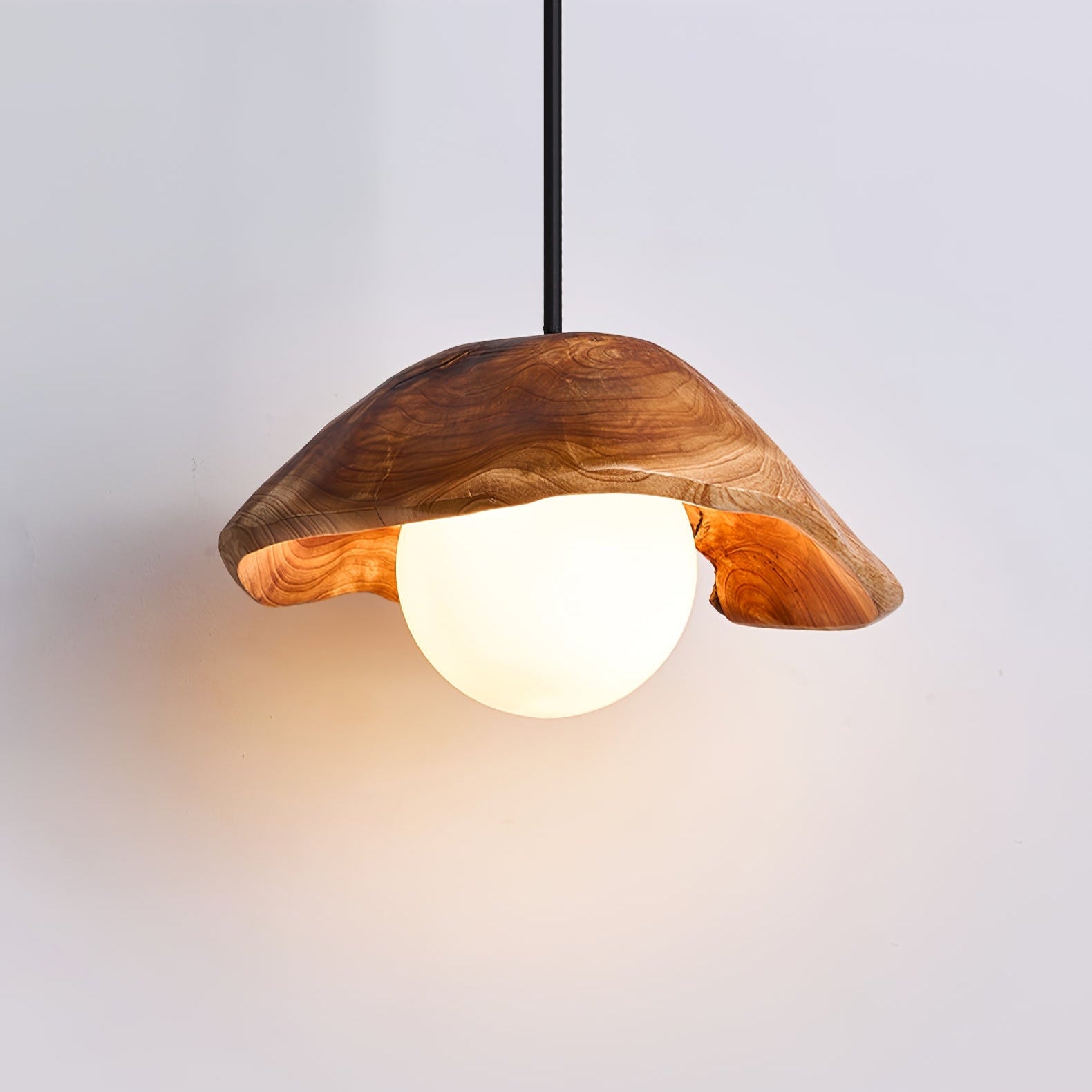 Lunawood Halo Bois Verre Suspension Lampe