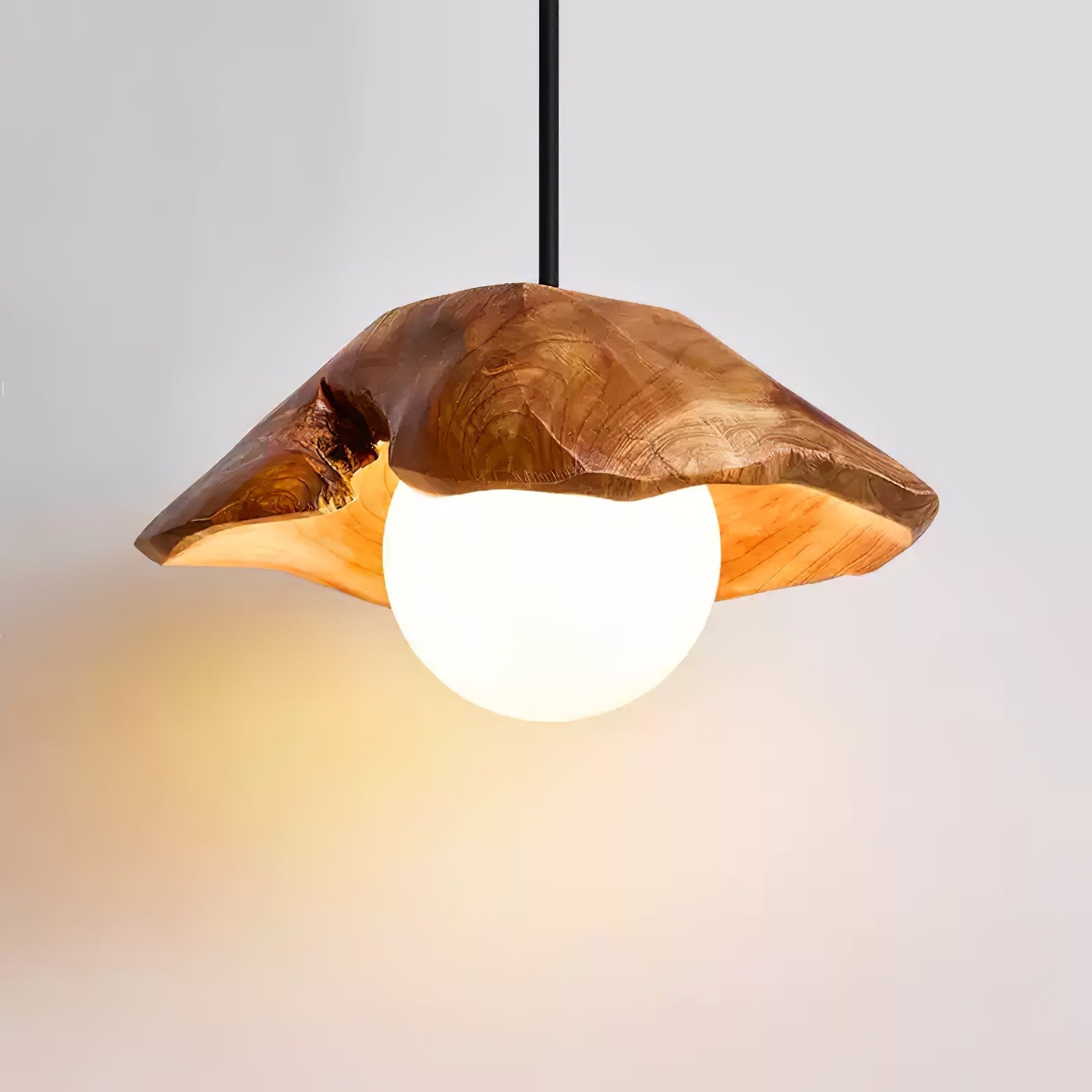 Lunawood Halo Bois Verre Suspension Lampe