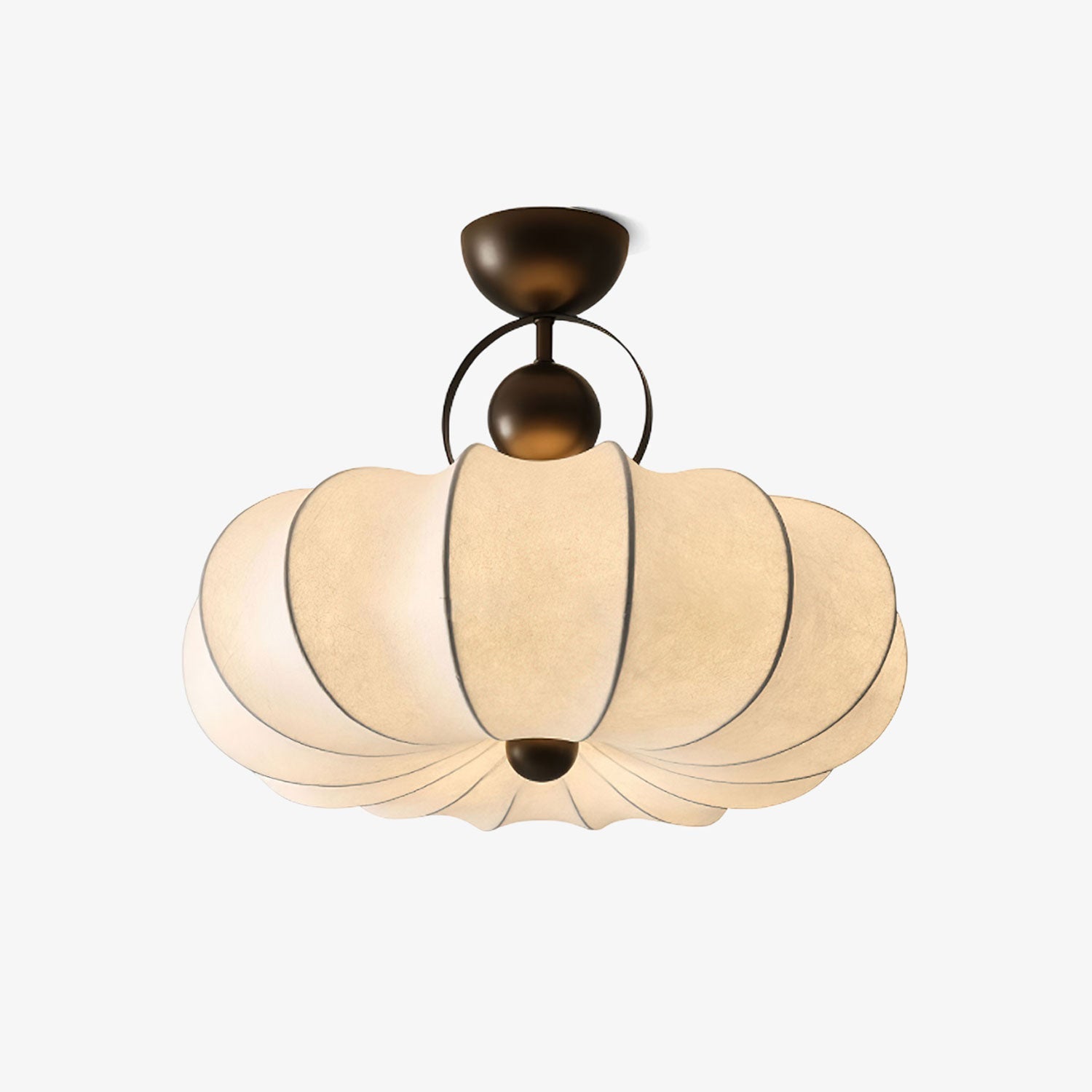 Yunshui Petal Fabric Bronze Pendant Light - Blowlighting