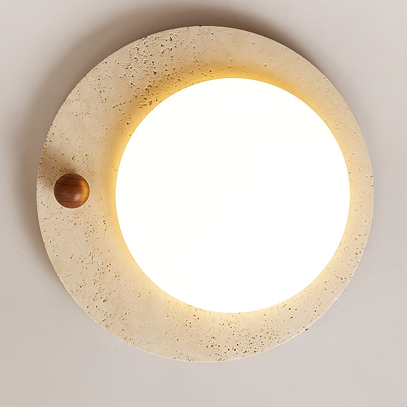 Circular Travertine Ceiling Light - Letslighting