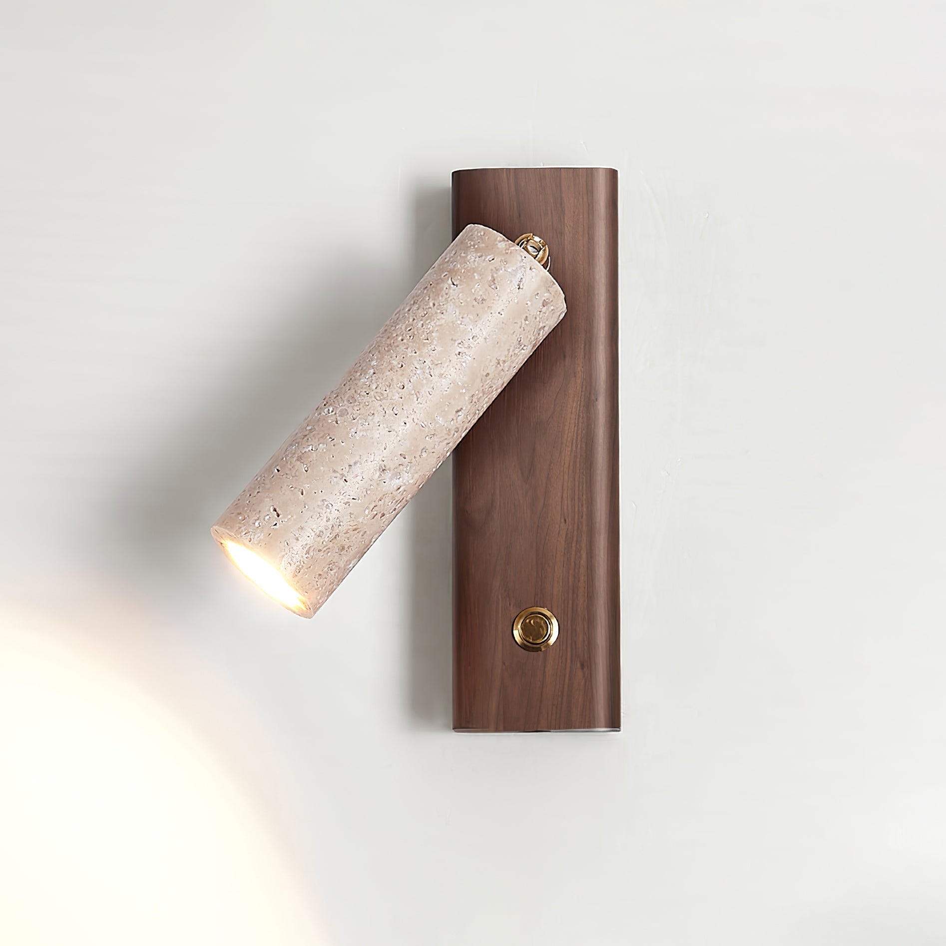 Ornoria Cylindrical Travertine Wall Light SpotLight - Letslighting