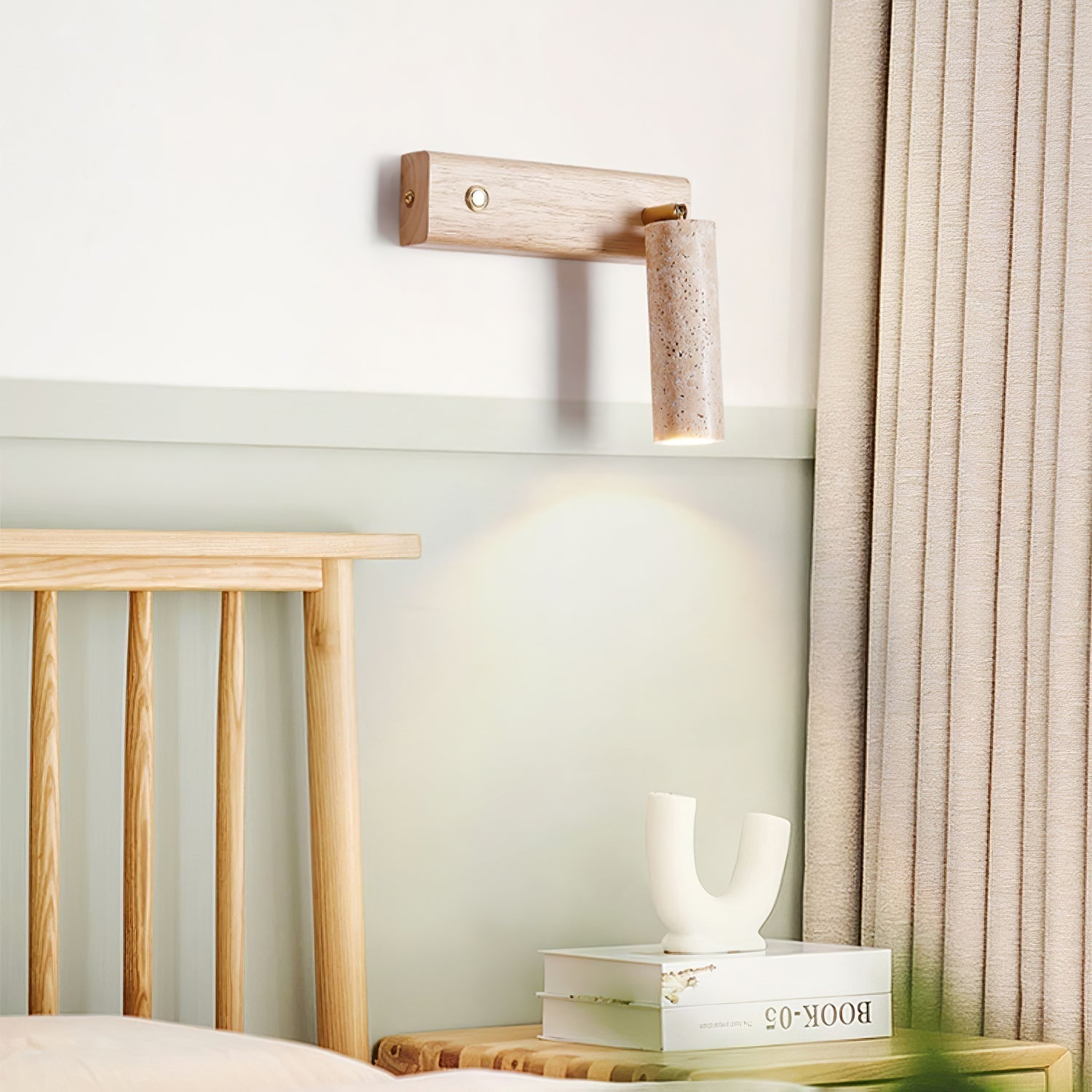 Ornoria Cylindrical Travertine Wall Light SpotLight - Letslighting