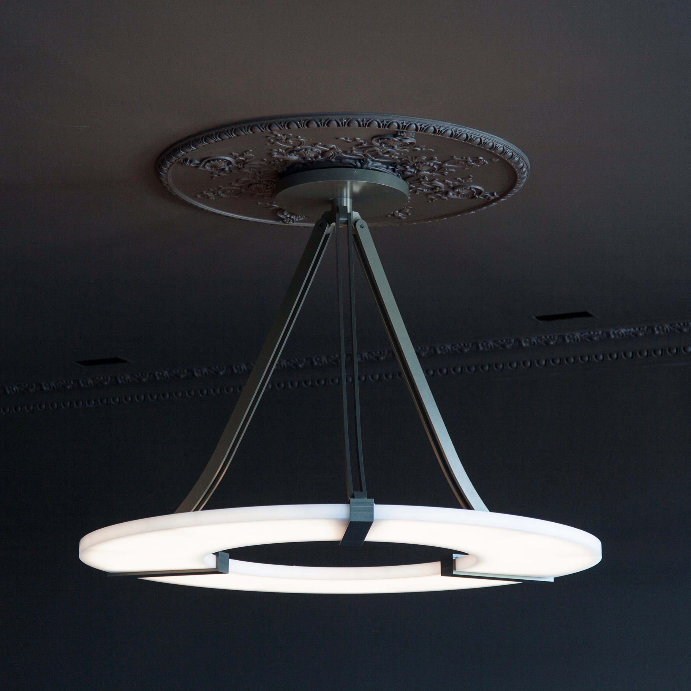 Elirionis Modern Minimalist Metal Alabaster Chandelier - Lamp Copper