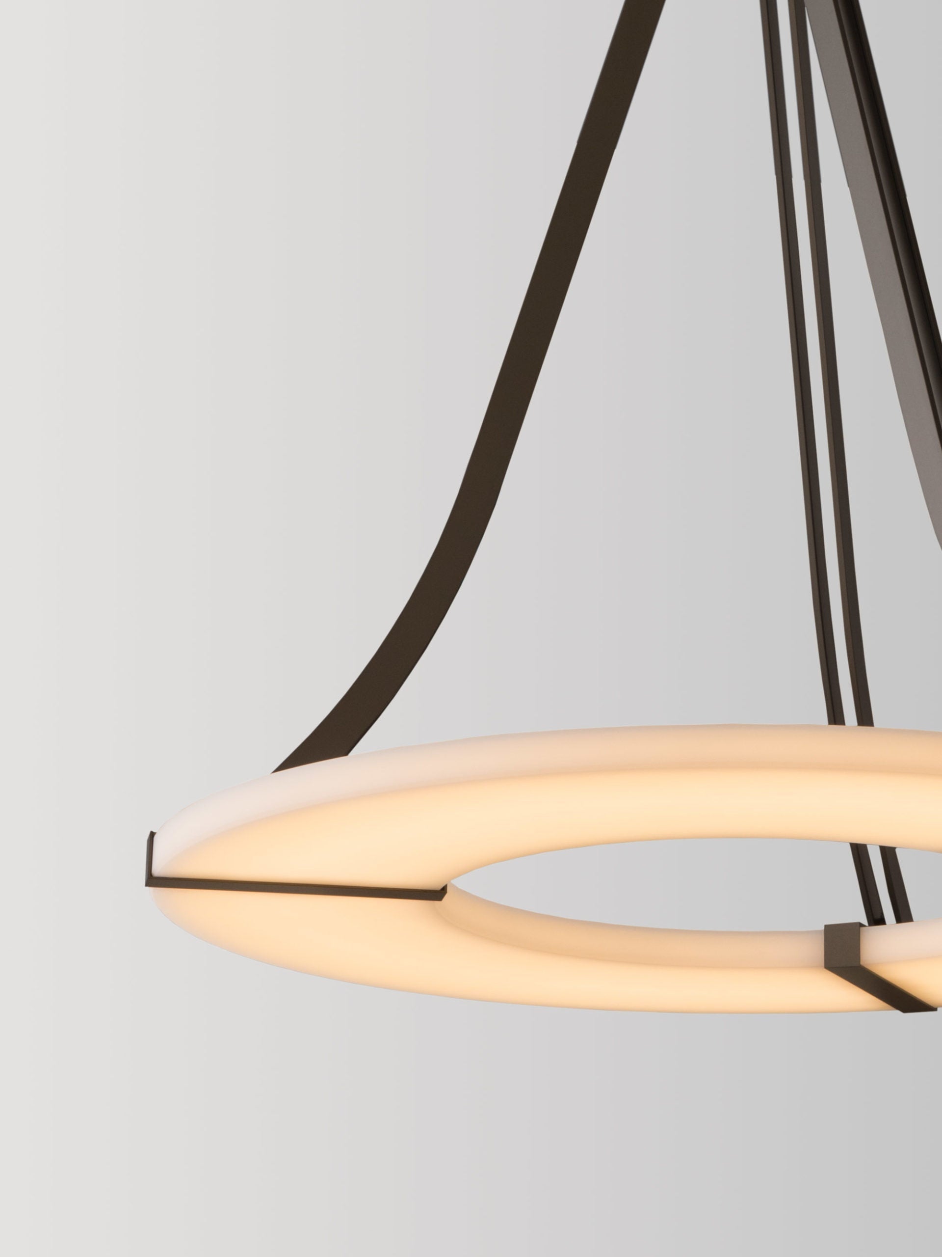 Elirionis Modern Minimalist Metal Alabaster Chandelier - Lamp Copper