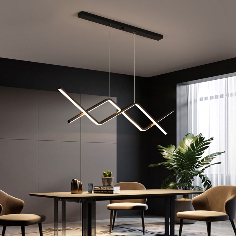 Arisha Luminaires Suspension Lineaire Minimaliste En Aluminium Pour La Cuisine Ou Salon