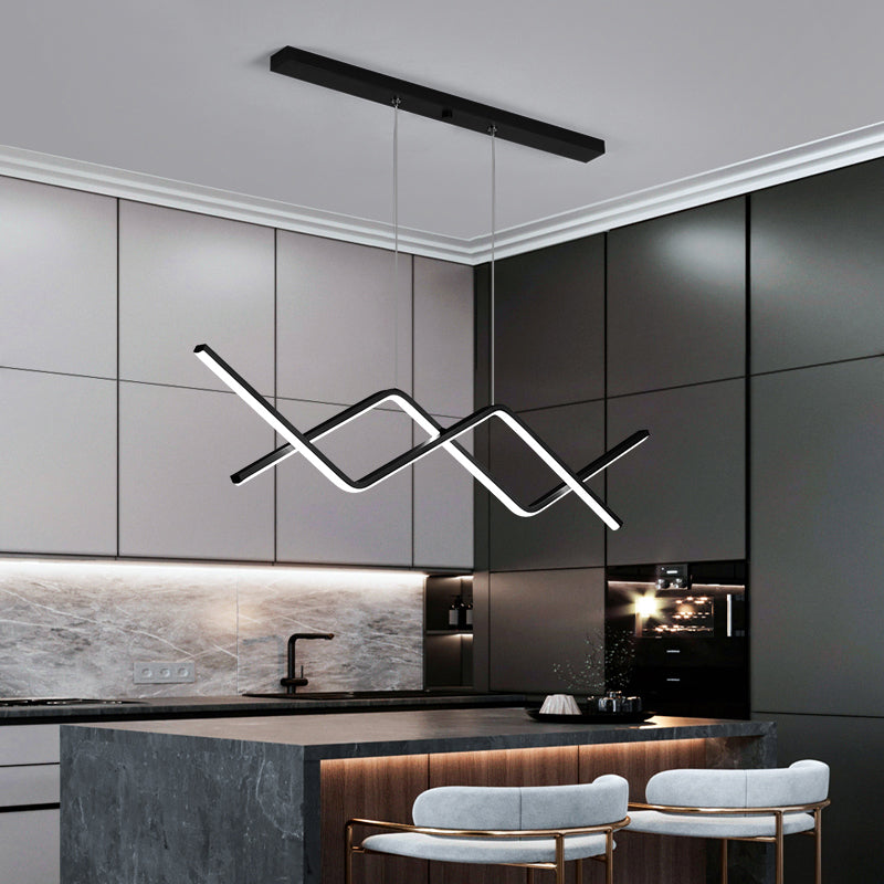 Arisha Luminaires Suspension Lineaire Minimaliste En Aluminium Pour La Cuisine Ou Salon