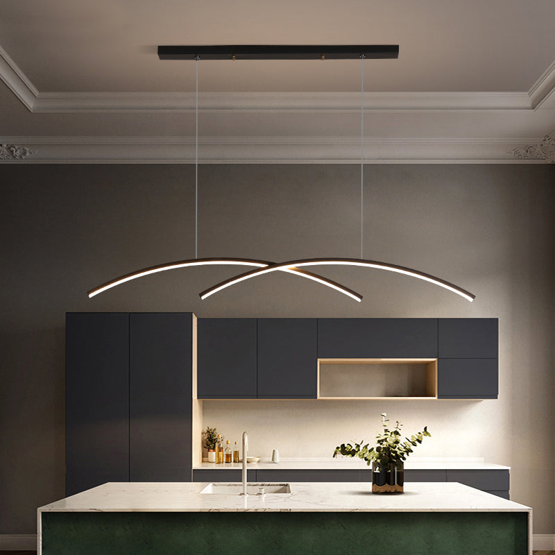 Arisha Luminaires Suspension Lineaire Minimaliste En Aluminium Pour La Cuisine Ou Salon