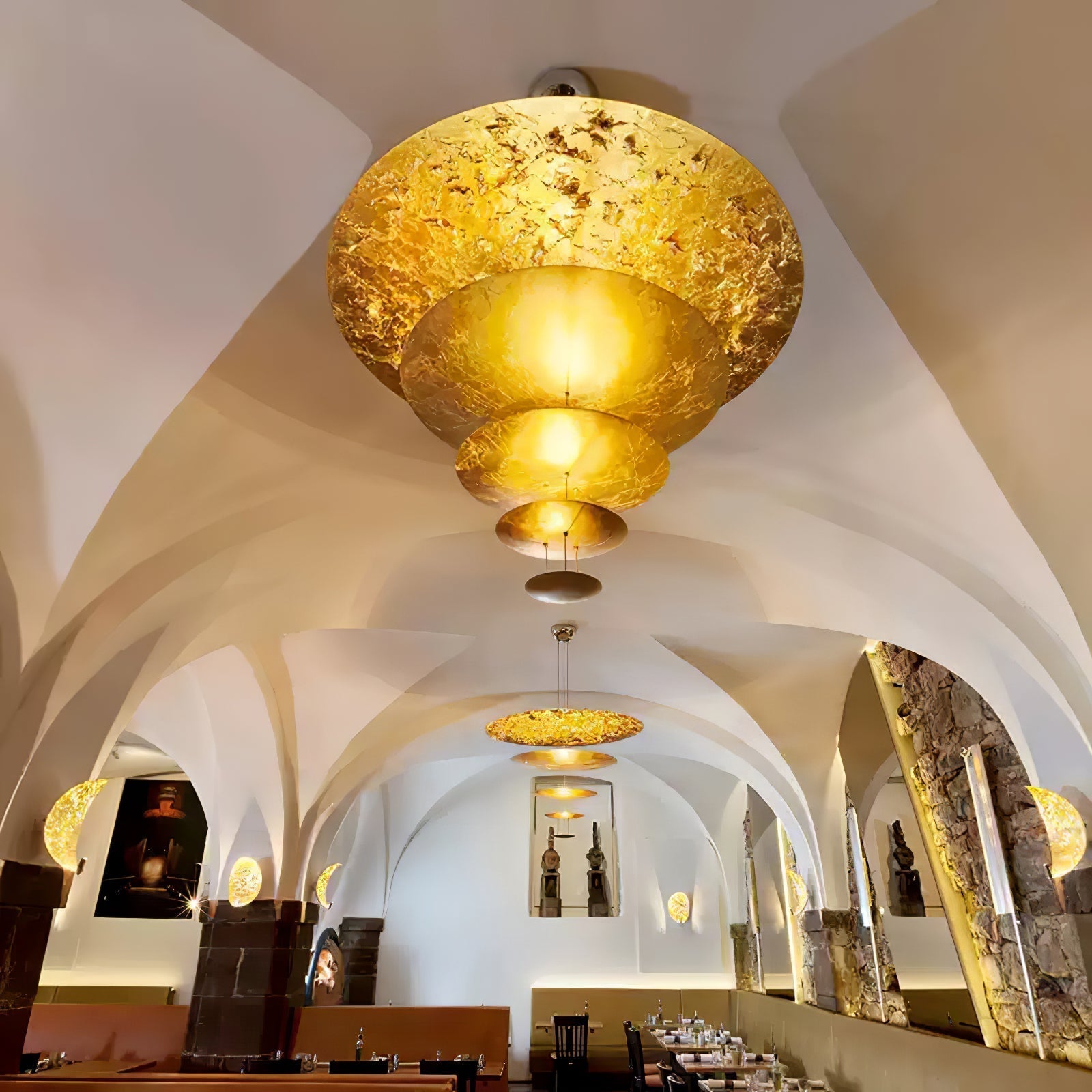 Zathaara Layered Gold Foil Pendant Light - Blowlighting