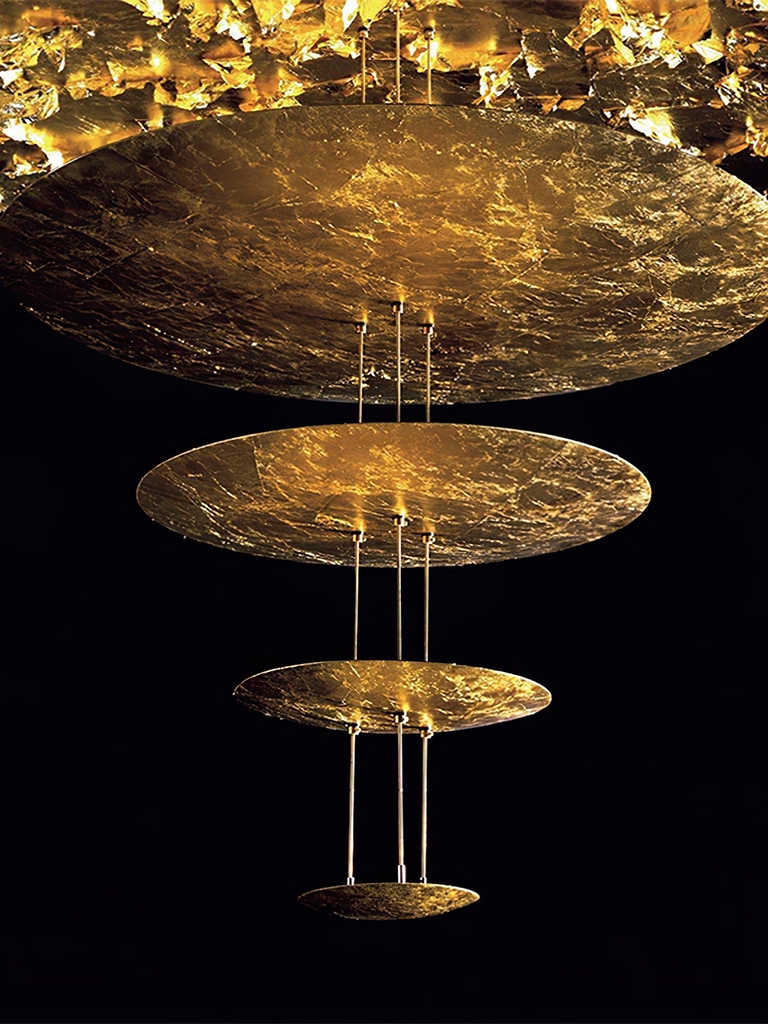 Zathaara Layered Gold Foil Pendant Light - Blowlighting