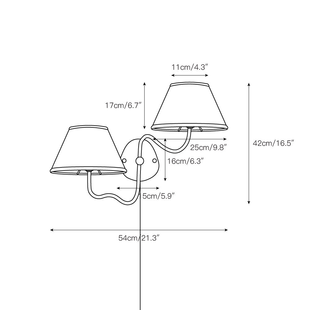 Myvele Elegance Vintage Plug-in Brass Fabric Wall Lamp - Lamp Copper