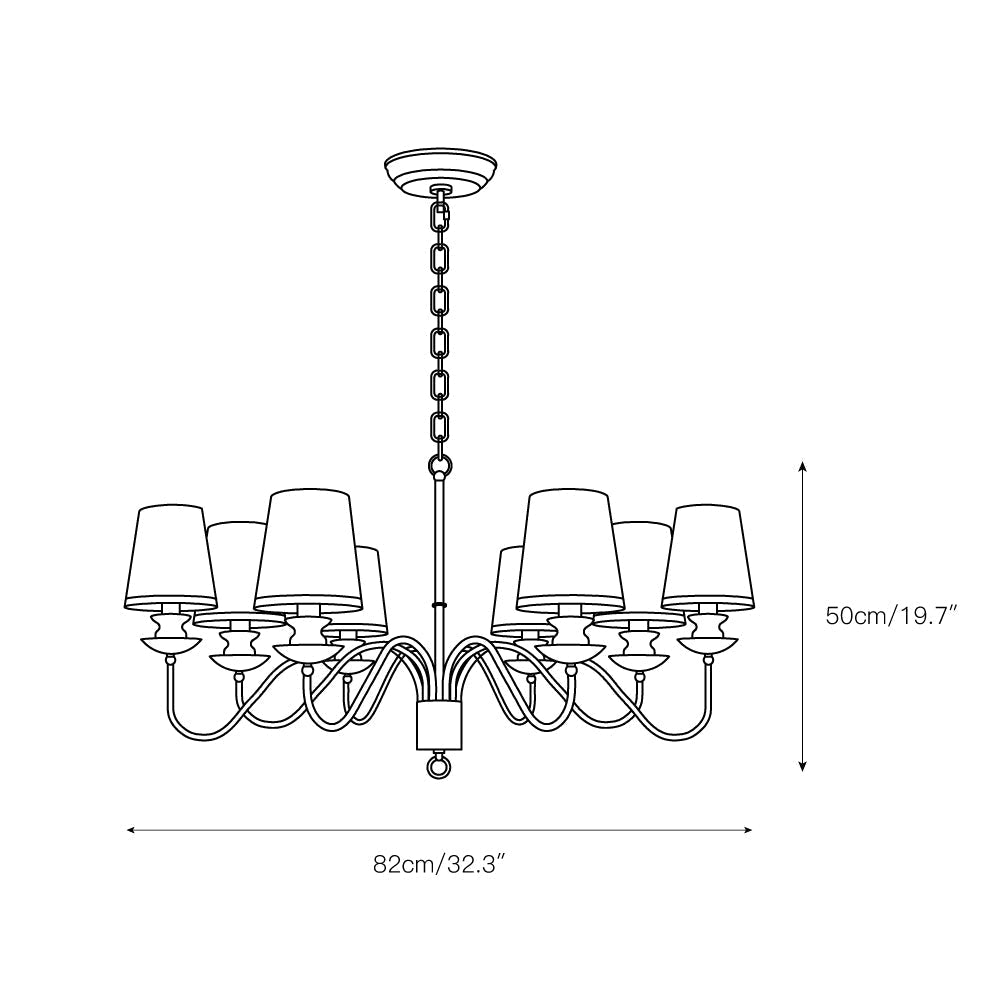 Imiryra Postmodern Luxury Brass Fabric Chandelier - Lamp Copper