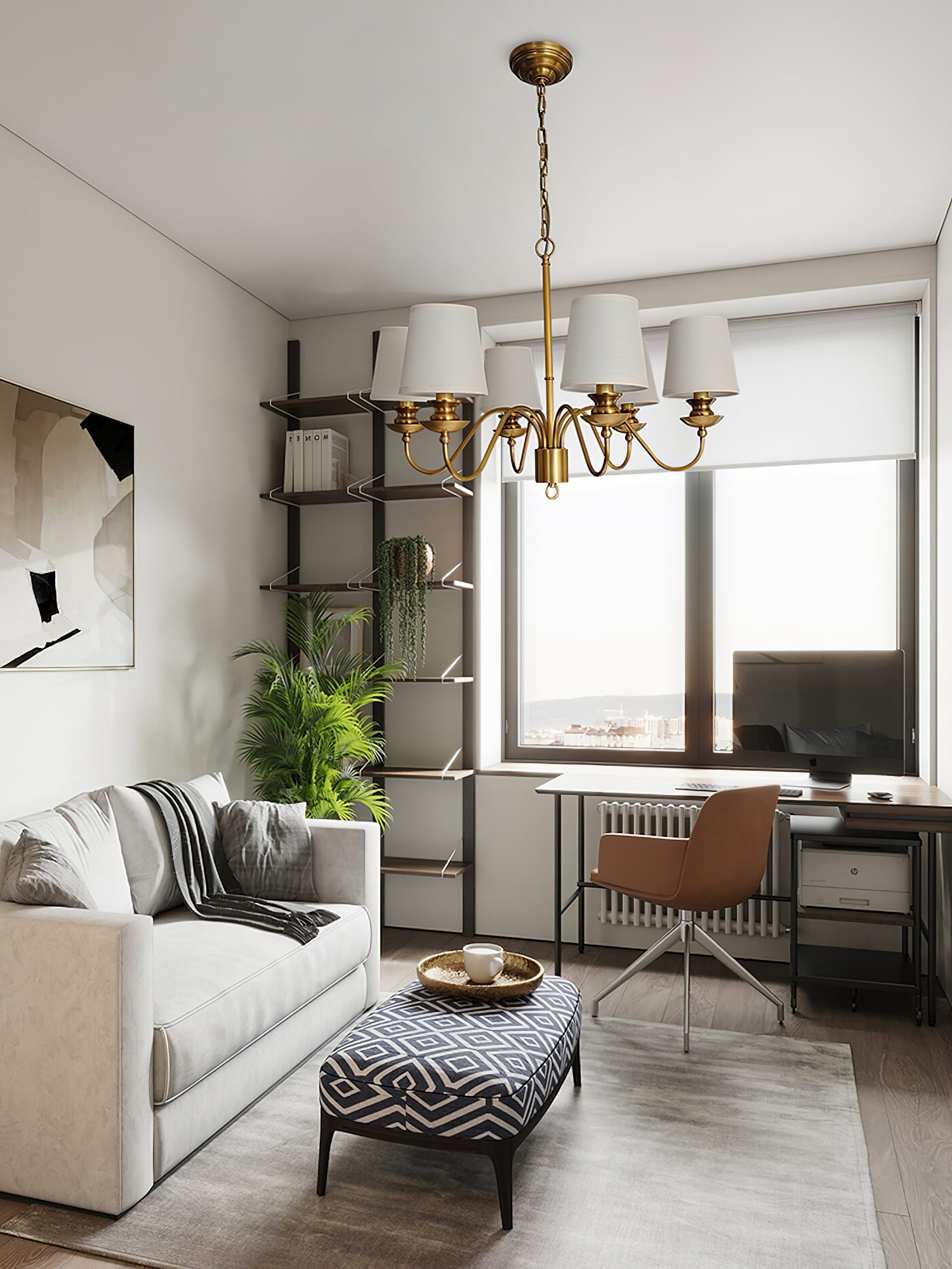 Imiryra Postmodern Luxury Brass Fabric Chandelier - Lamp Copper