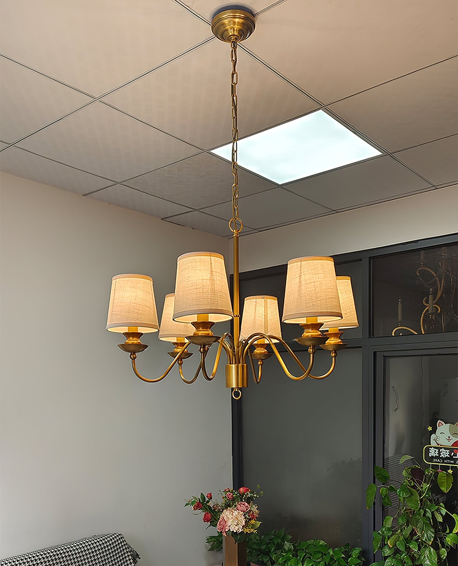 Imiryra Postmodern Luxury Brass Fabric Chandelier - Lamp Copper