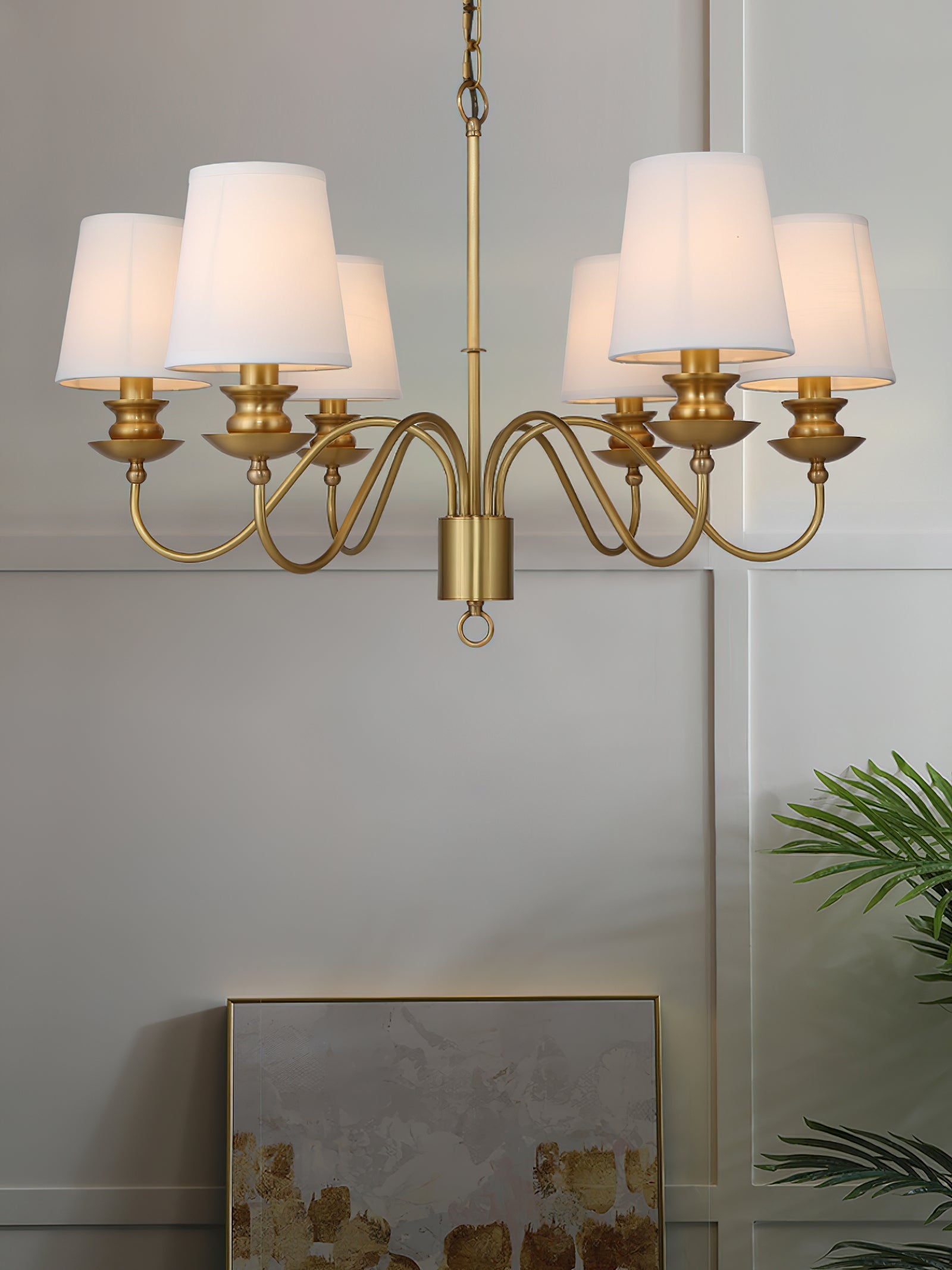 Imiryra Postmodern Luxury Brass Fabric Chandelier - Lamp Copper