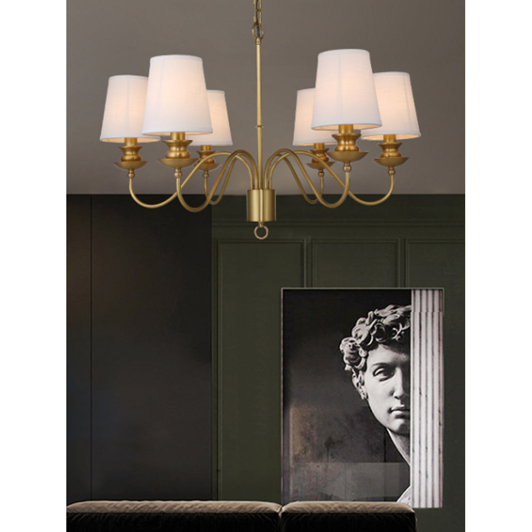 Imiryra Postmodern Luxury Brass Fabric Chandelier - Lamp Copper