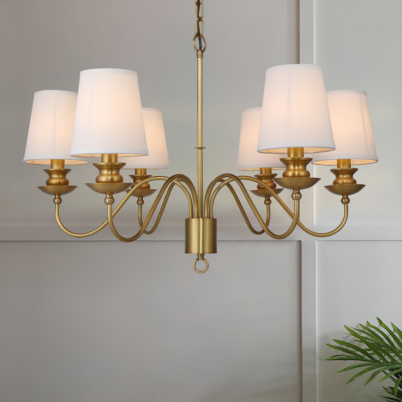 Imiryra Postmodern Luxury Brass Fabric Chandelier - Lamp Copper