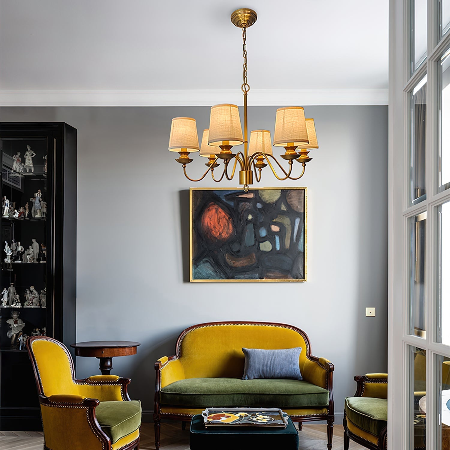 Imiryra Postmodern Luxury Brass Fabric Chandelier - Lamp Copper