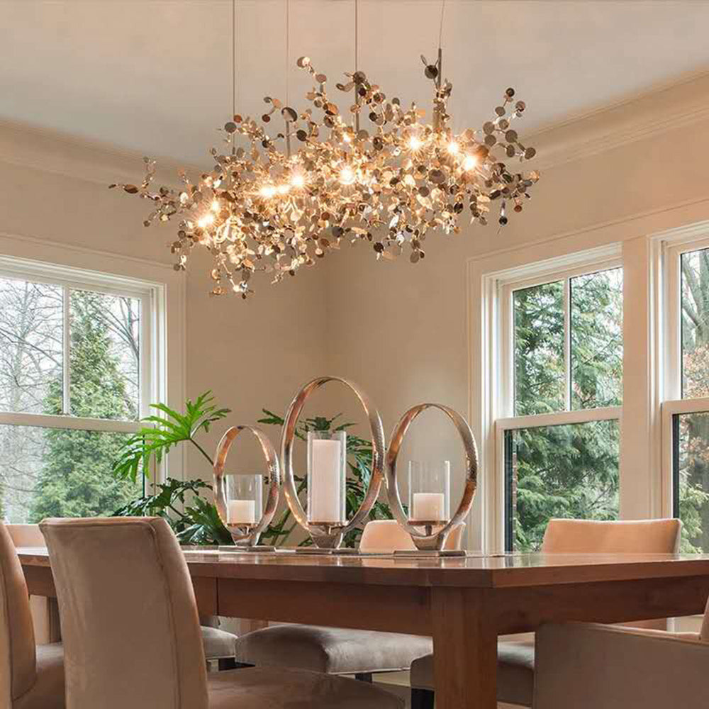 Olivia Suspension Divergence Inhabituelle, Acier Inoxydable, Or/Argent, Salle à Manger/Salon
