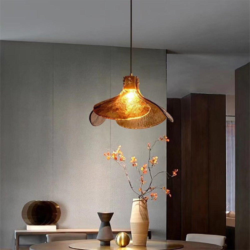 Arisha Suspension Fleur Vintage, Métal/Verre, Marron, Chambre à Coucher/Salon