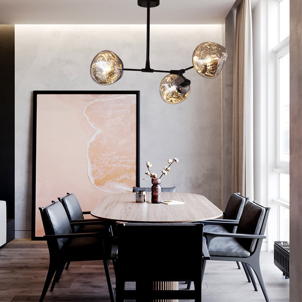 Valentina Suspension Globe Inhabituelle, Métal/Acrylique, Doré Rosé/Or/Chromé, Salon/Salle à Manger
