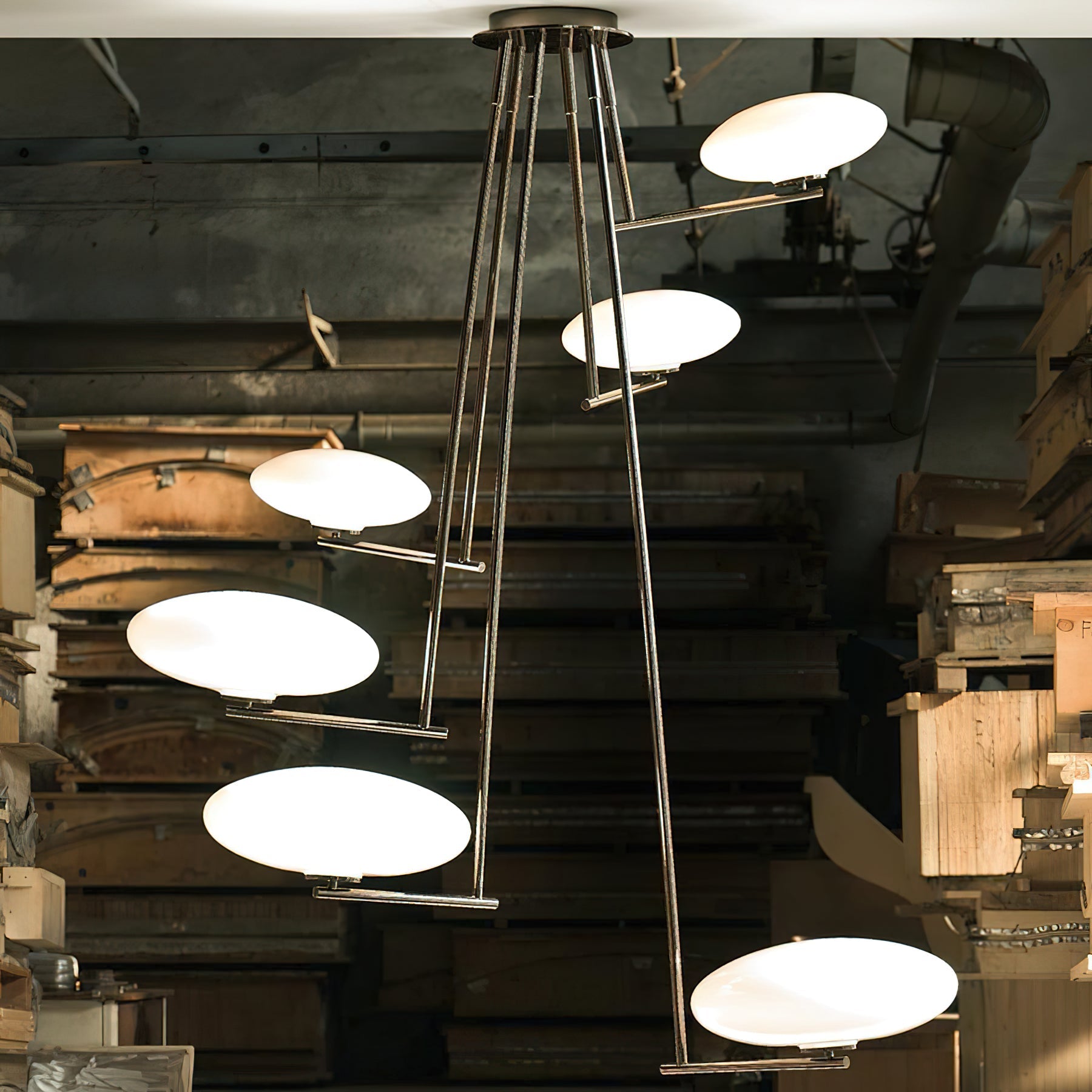 Umirarae Individual Creativity Brass Glass Ceiling Lamp - Lamp Copper