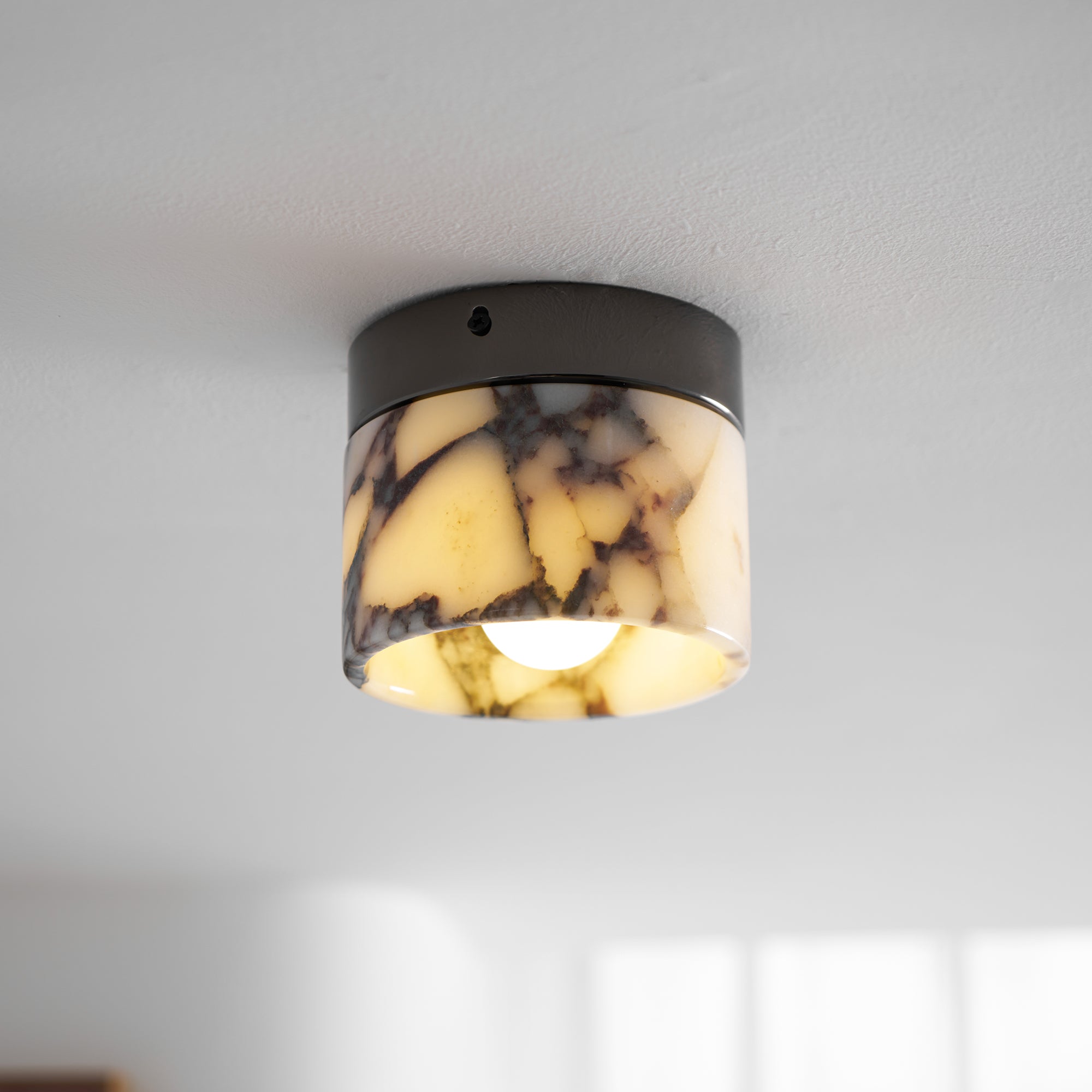 Ivinir Modern Minimalist Round Marble Ceiling Lamp - Lamp Copper