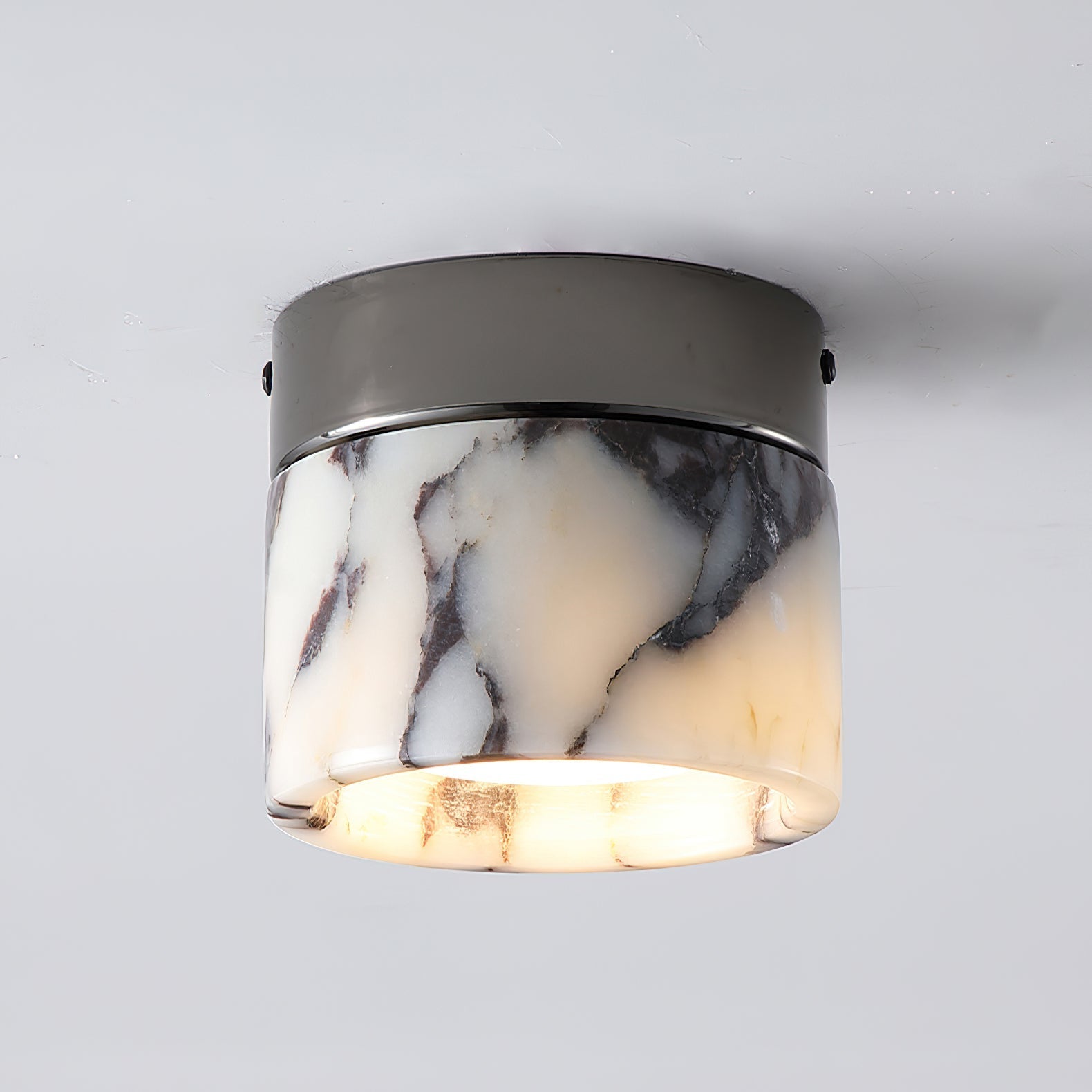 Ivinir Modern Minimalist Round Marble Ceiling Lamp - Lamp Copper
