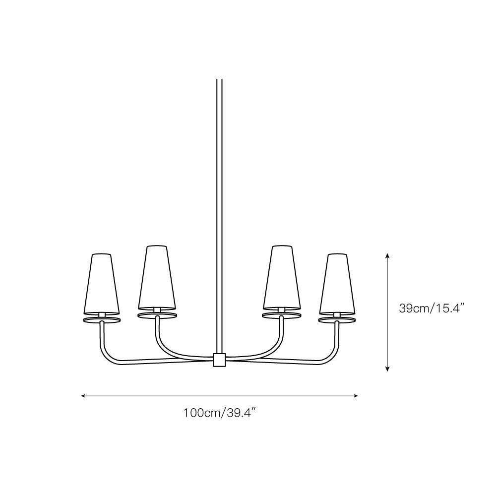 Curaeara Vintage Industrial Brass Fabric Chandelier - Lamp Copper