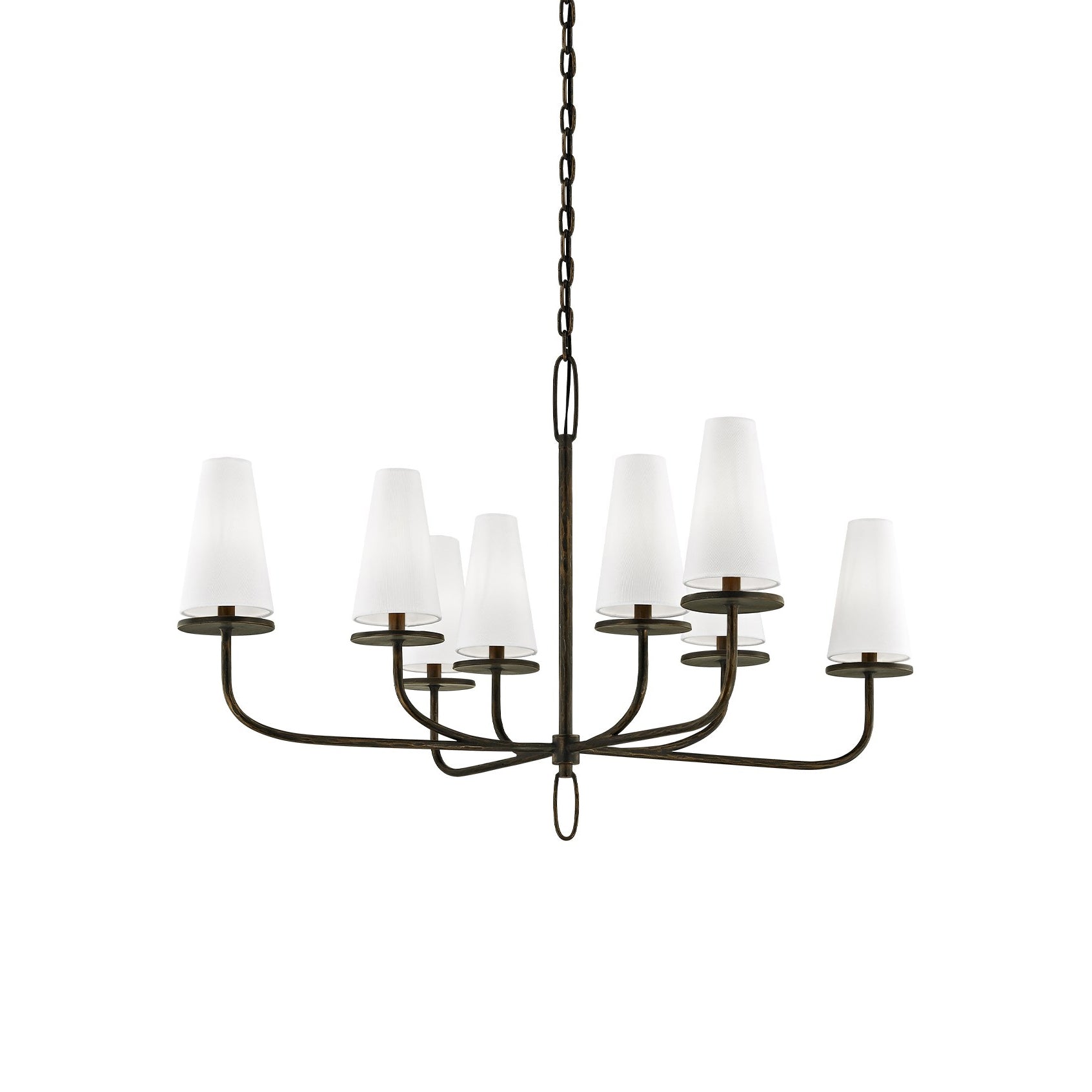 Curaeara Vintage Industrial Brass Fabric Chandelier - Lamp Copper