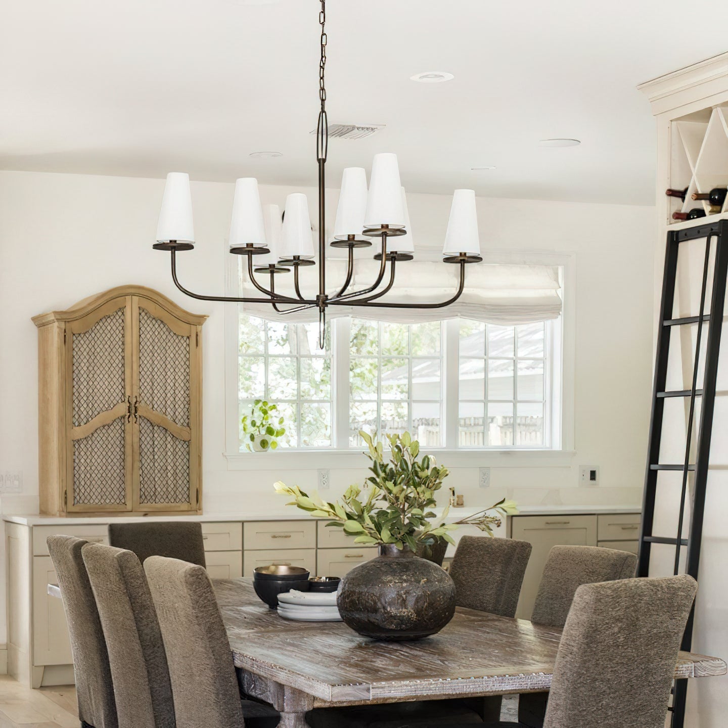 Curaeara Vintage Industrial Brass Fabric Chandelier - Lamp Copper