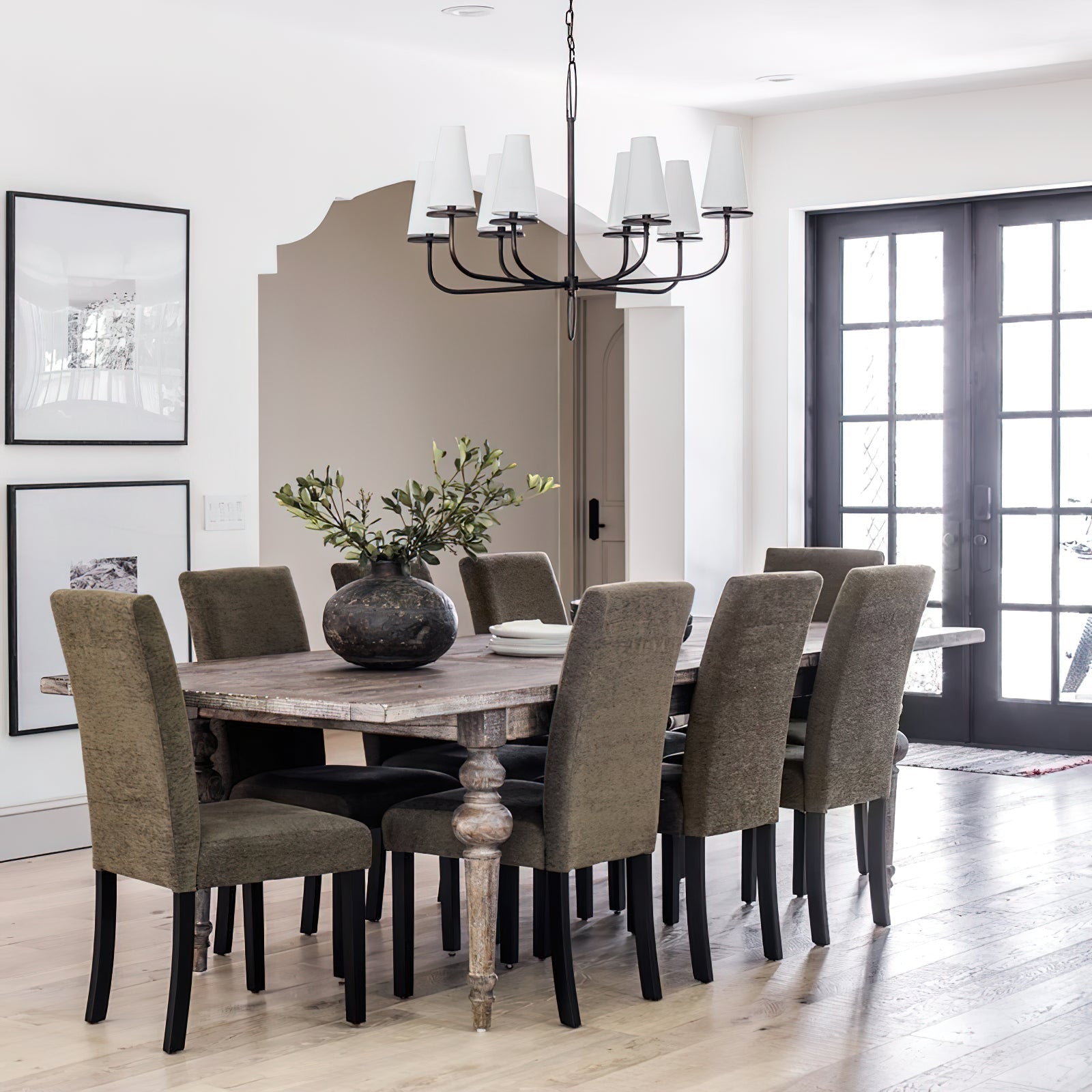 Curaeara Vintage Industrial Brass Fabric Chandelier - Lamp Copper