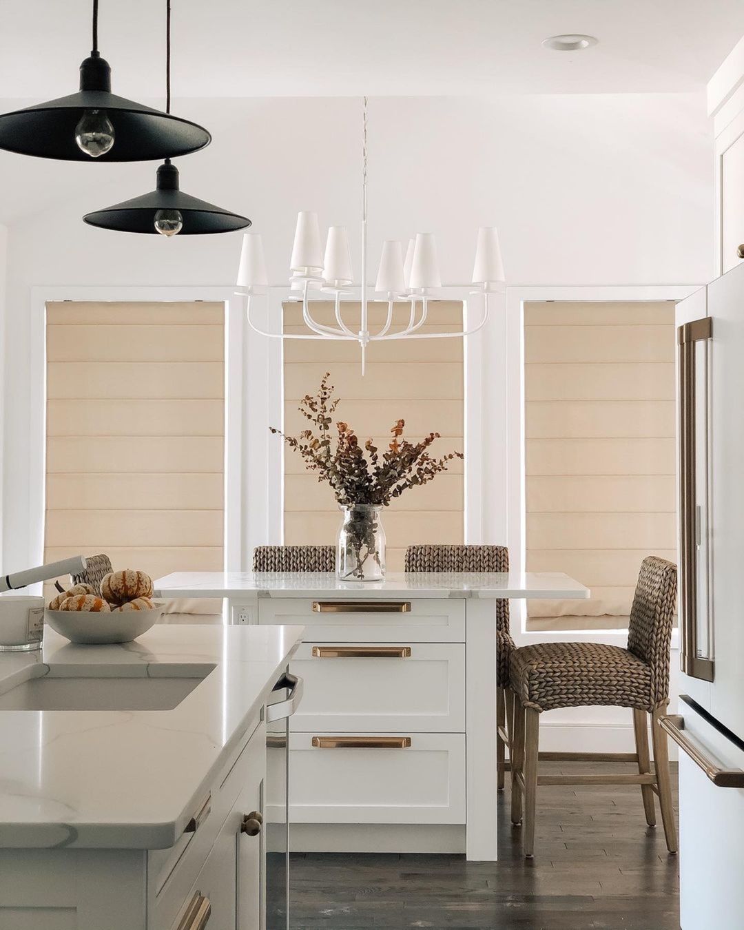 Curaeara Vintage Industrial Brass Fabric Chandelier - Lamp Copper