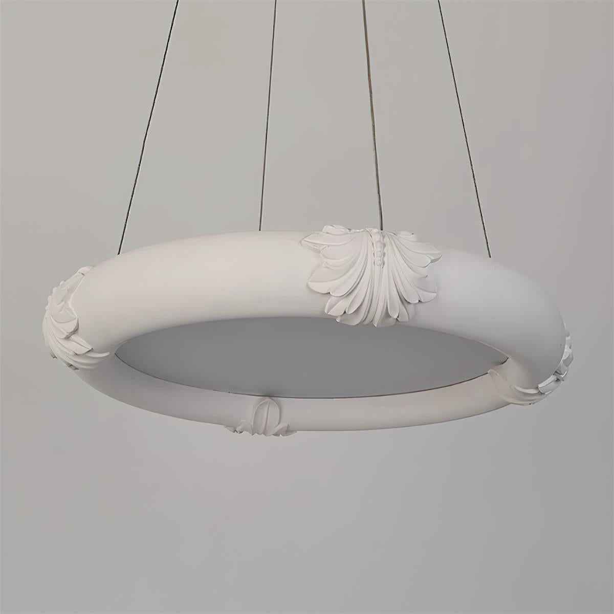 Marika Chandelier Plaster Circular Floral - Letslighting