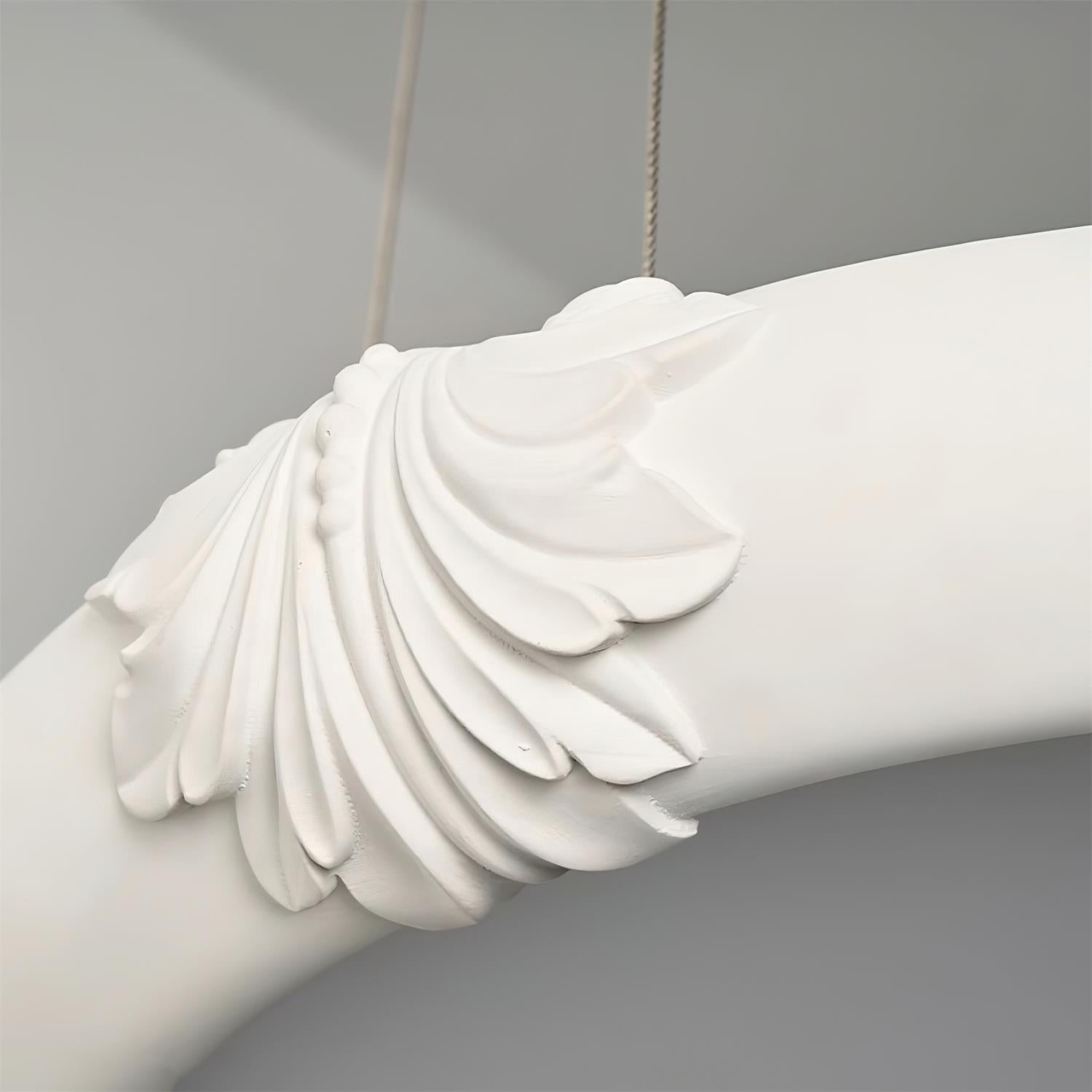 Marika Chandelier Plaster Circular Floral - Letslighting