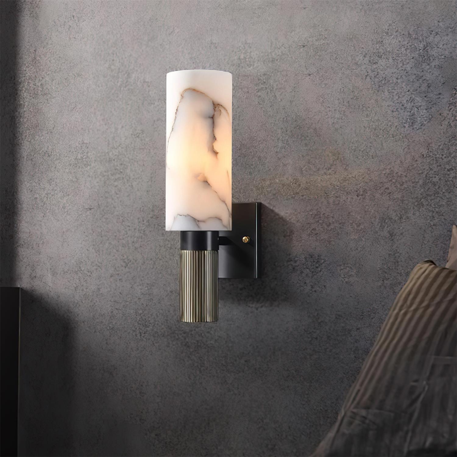 Luste Cylindrical Alabaster Wall Lamp - Letslighting