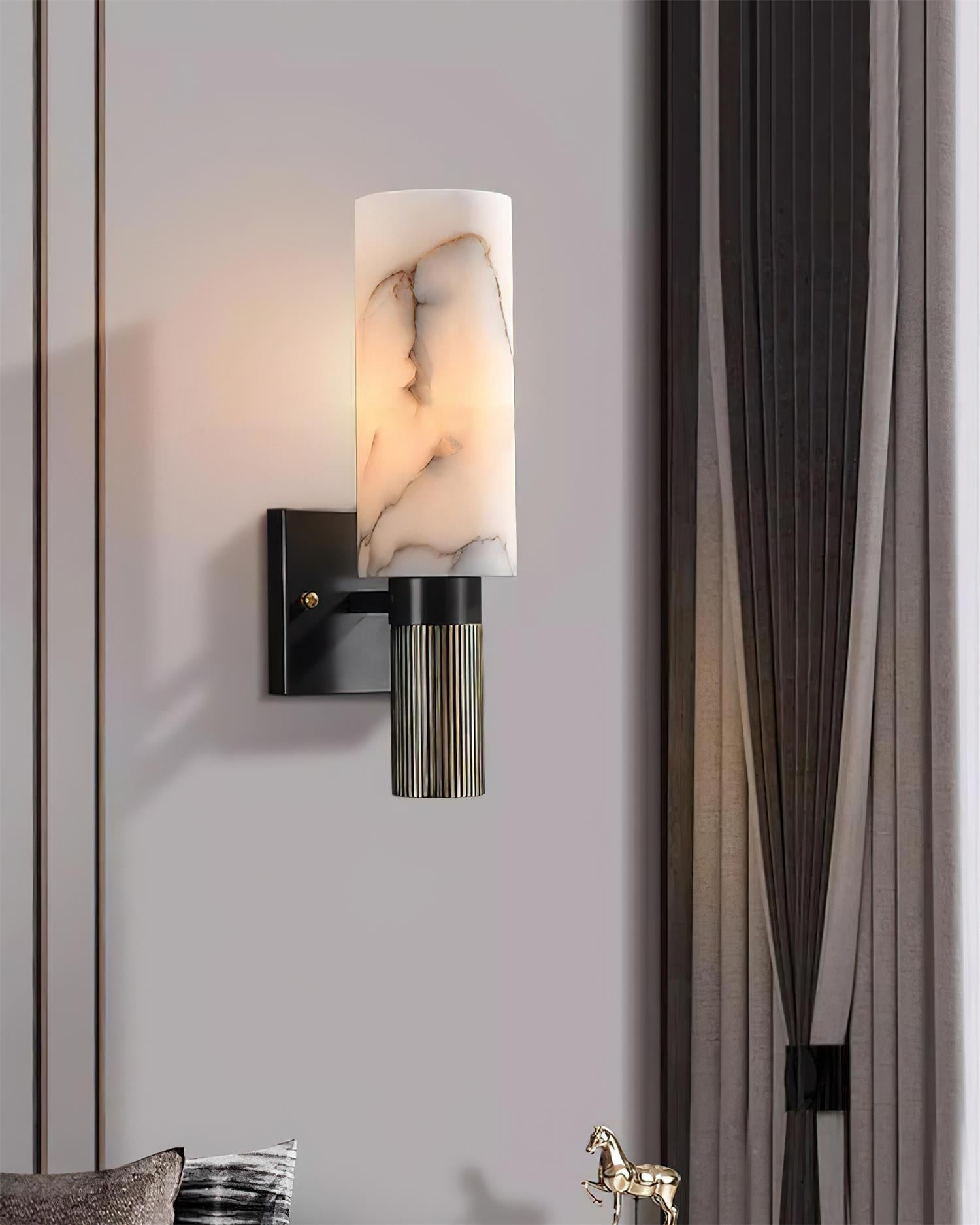 Luste Cylindrical Alabaster Wall Lamp - Letslighting