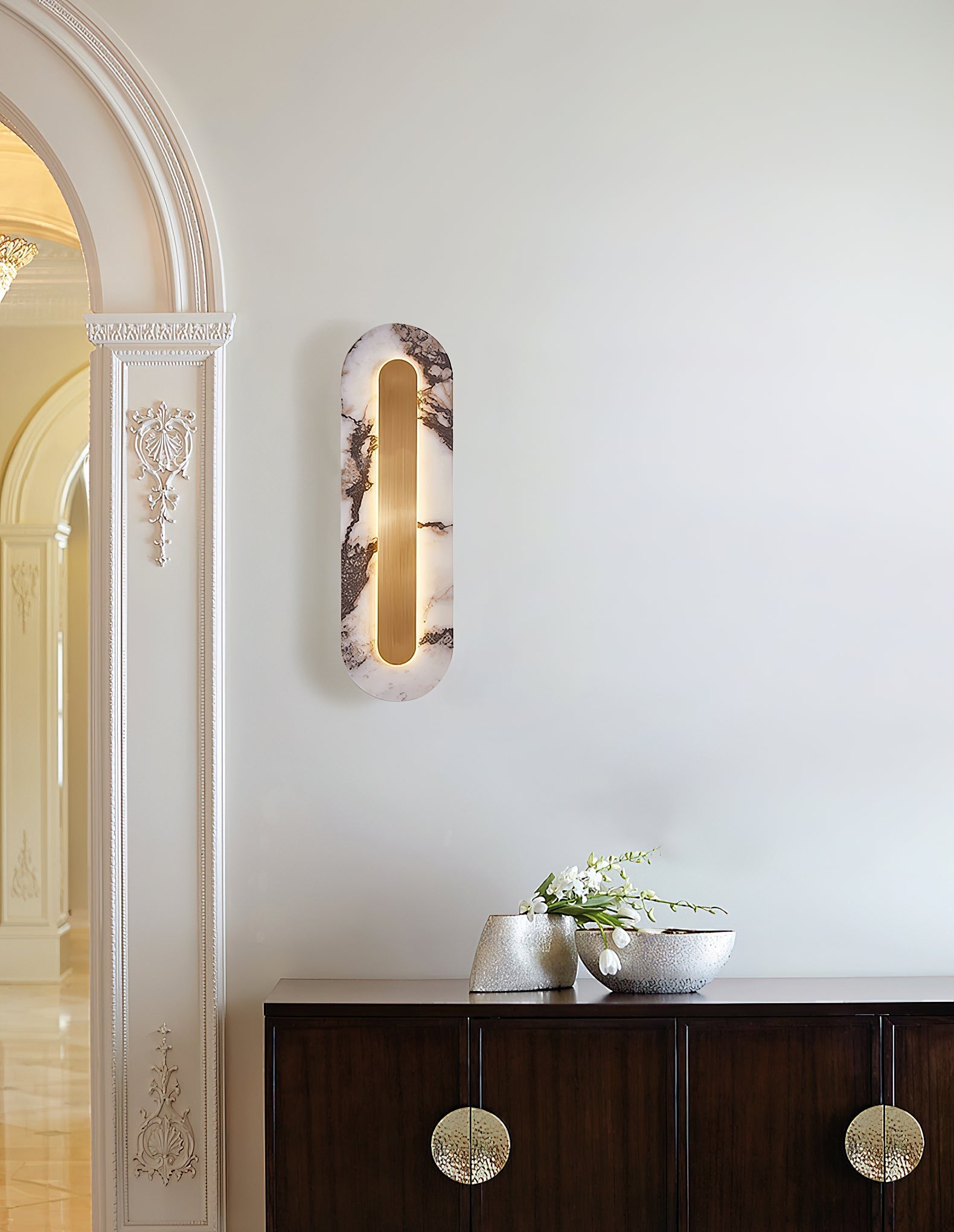 Marmo Modern Minimalist Metal Marble Wall Lamp - Lamp Copper