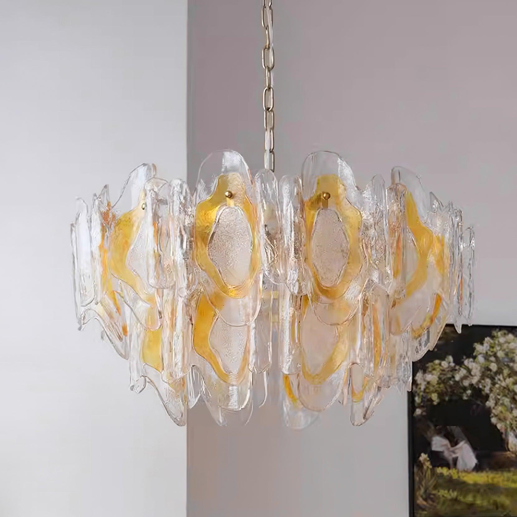 Marrina Chandelier Vintage Amber Glass Elegance - Letslighting