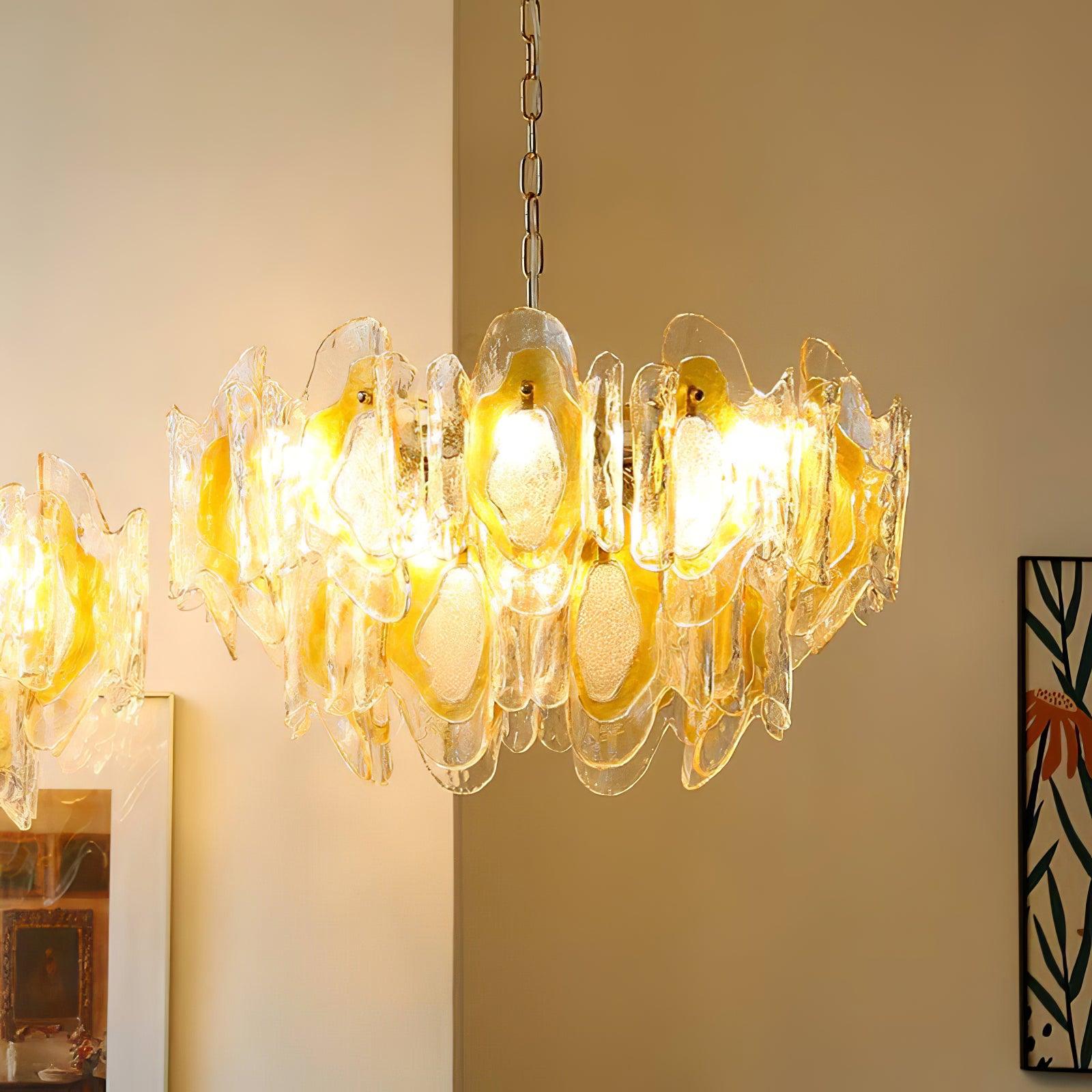 Marrina Chandelier Vintage Amber Glass Elegance - Letslighting