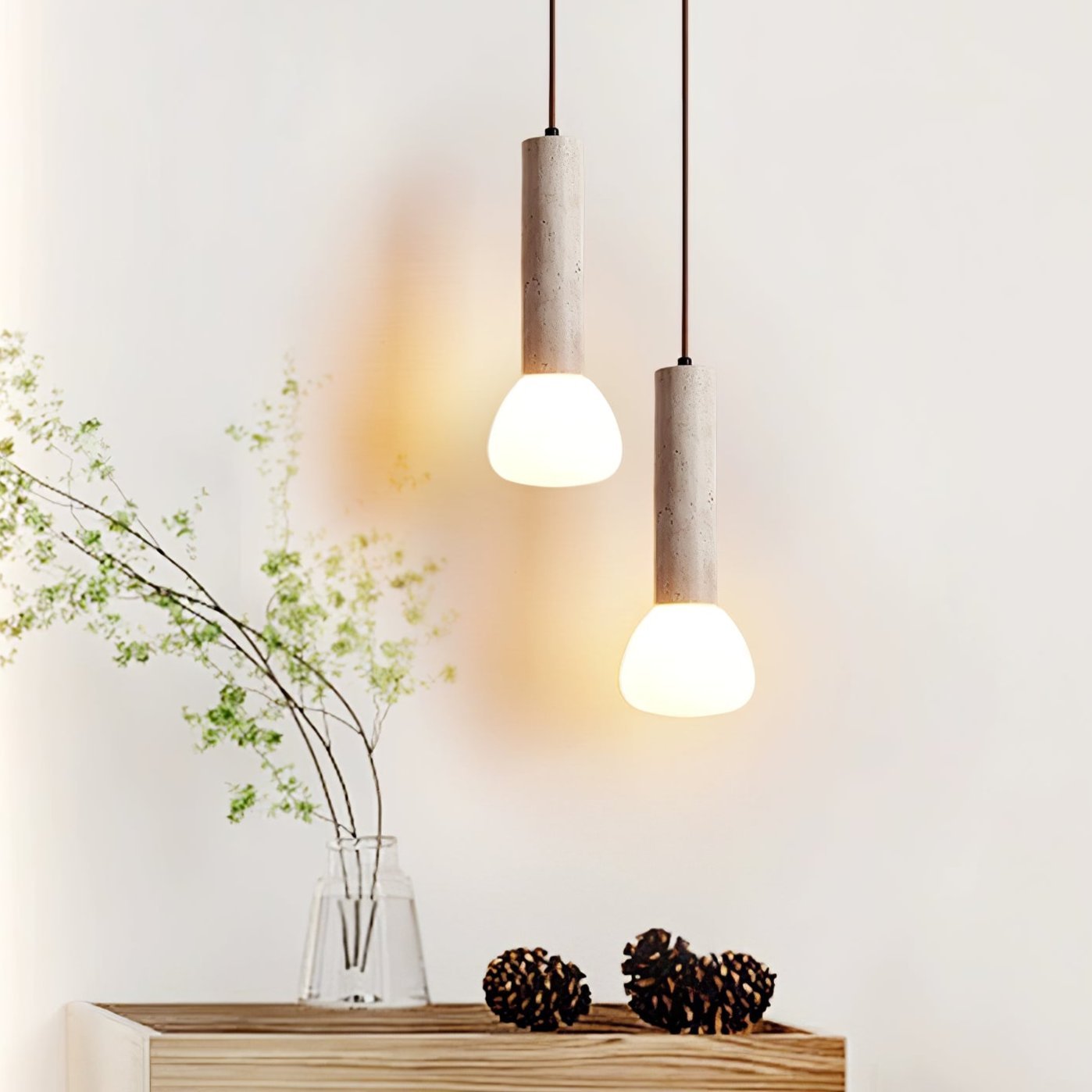 Cicaris Minimalist Travertine Pendant Light - Letslighting