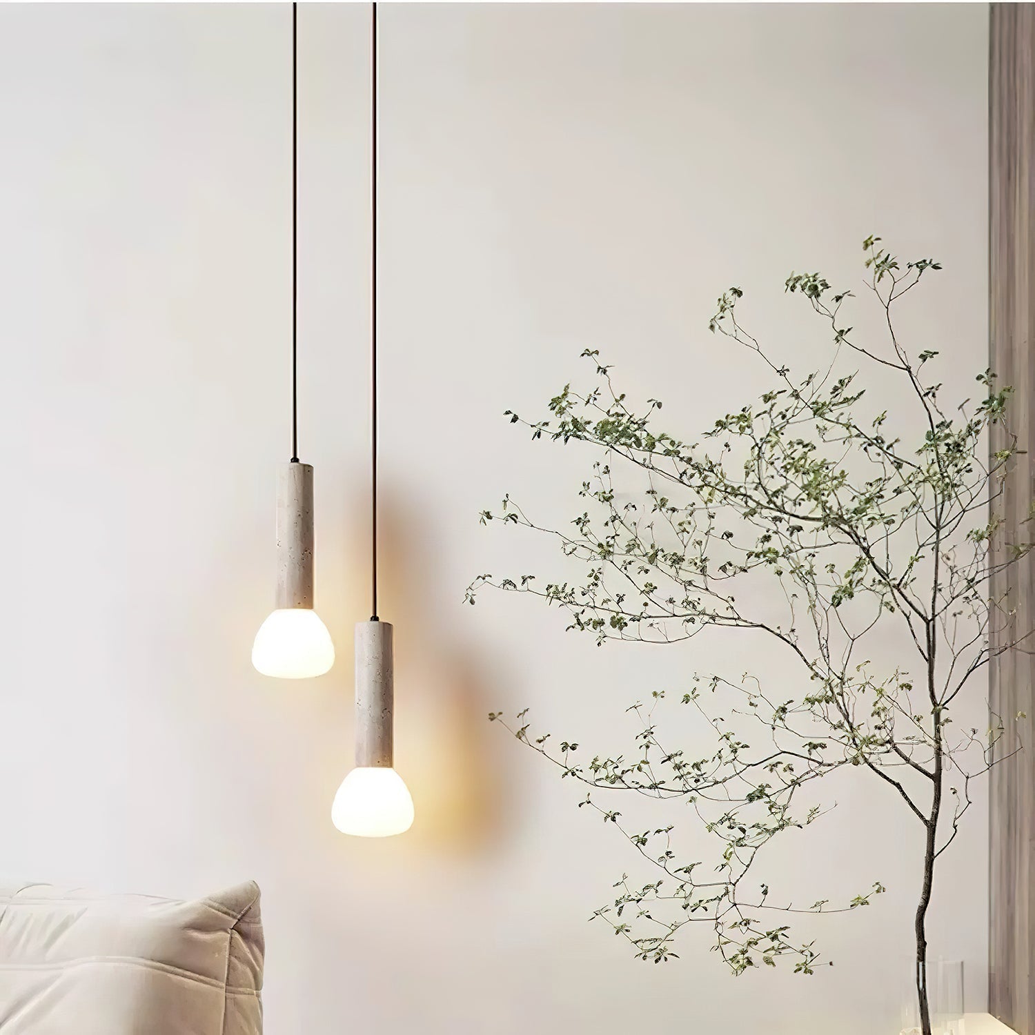 Cicaris Minimalist Travertine Pendant Light - Letslighting