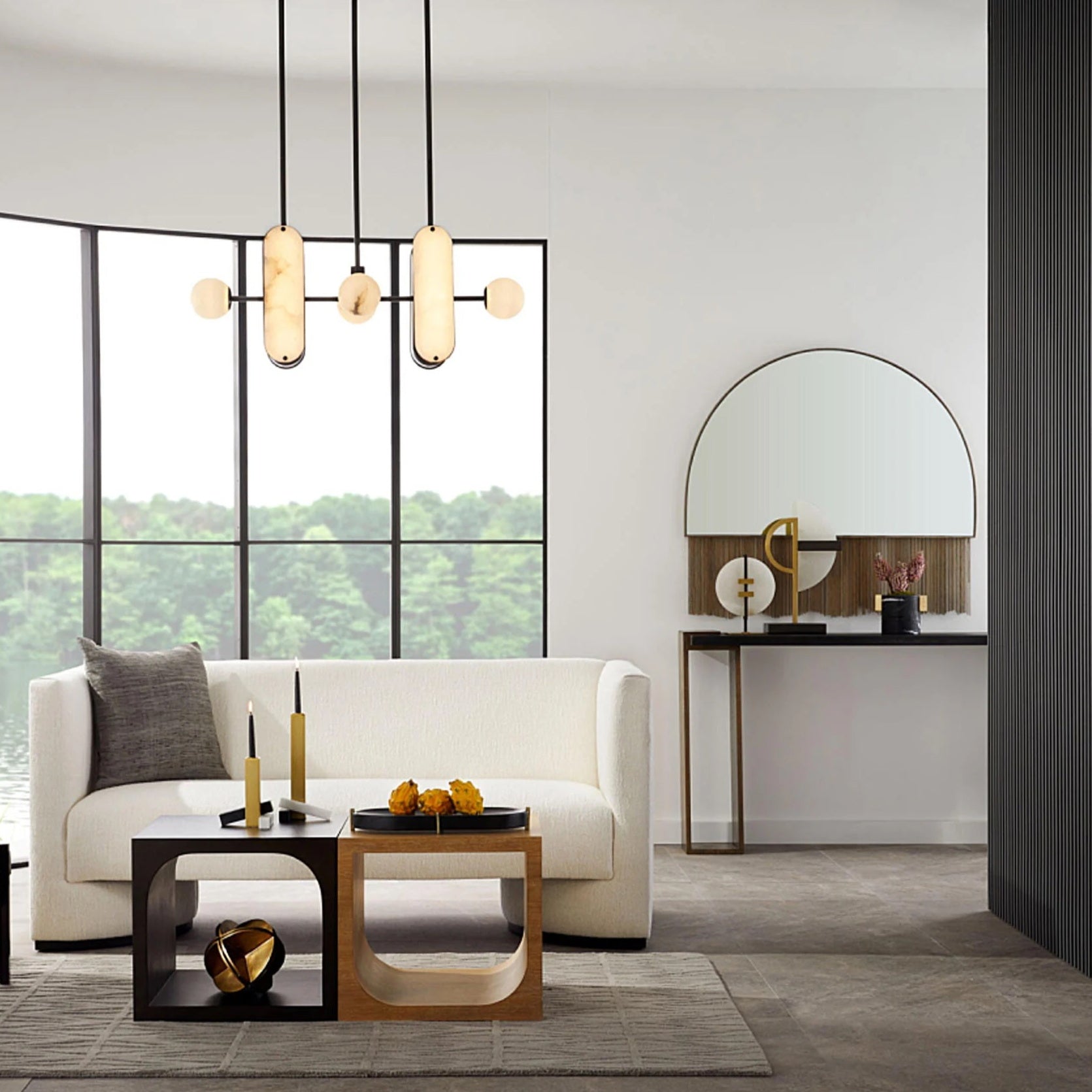Orshaisra Modern Minimalist Alabaster Pendant Lamp - Lamp Copper