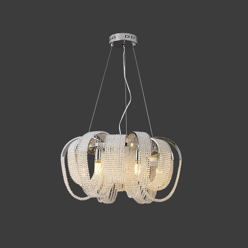 Lustra Chandelier Mesh Crystal Gold Waterfall Sparkle - Letslighting
