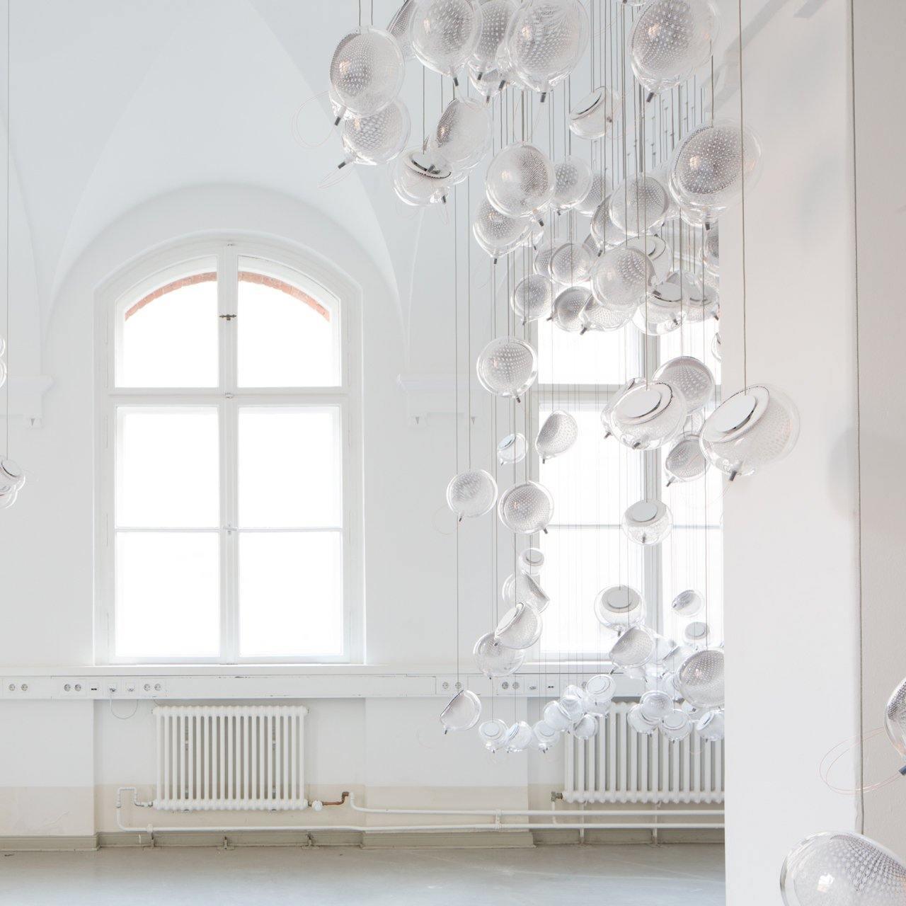 Chandelier Mesh Glass Orbs Cluster Frame Modern Minimalist - Letslighting