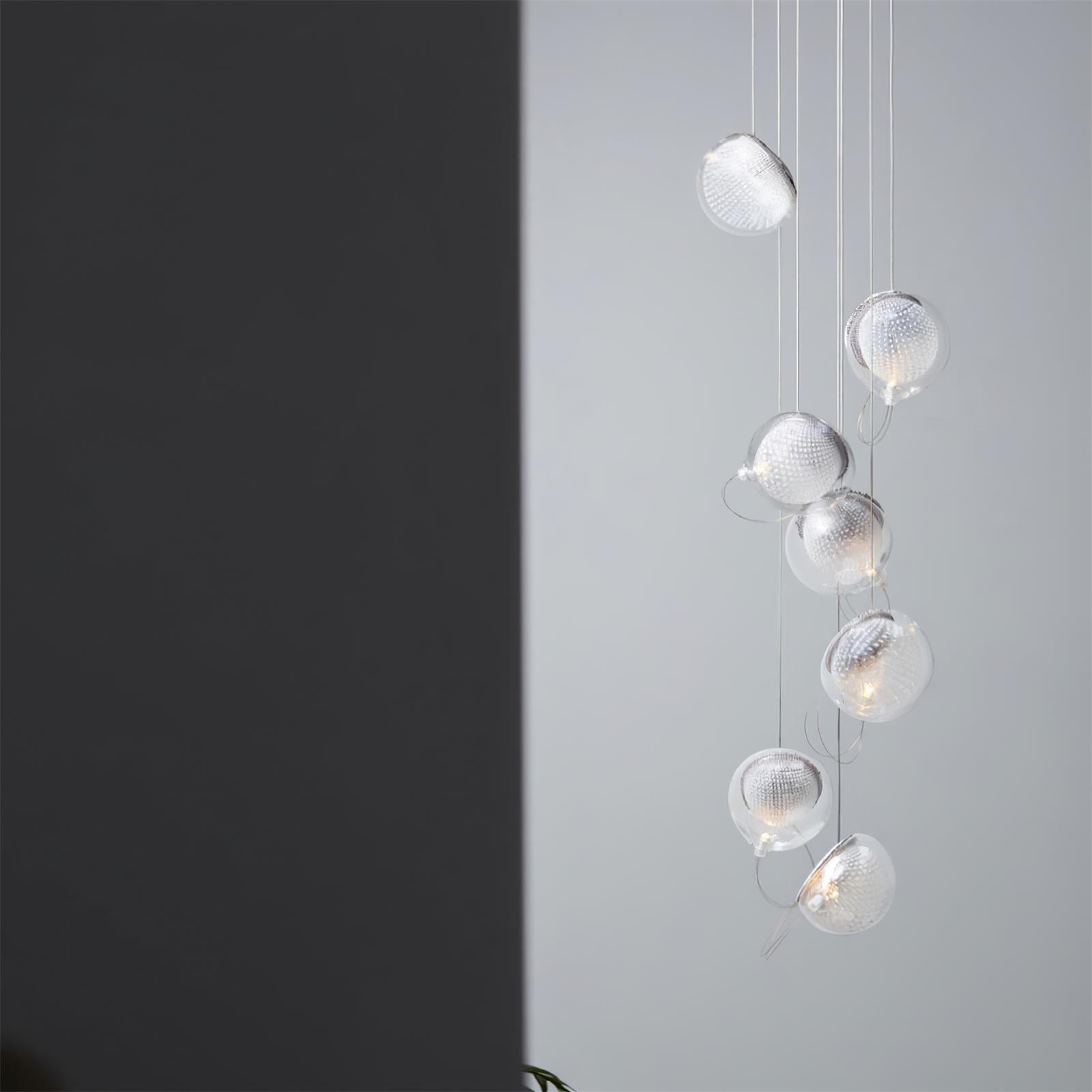 Chandelier Mesh Glass Orbs Cluster Frame Modern Minimalist - Letslighting