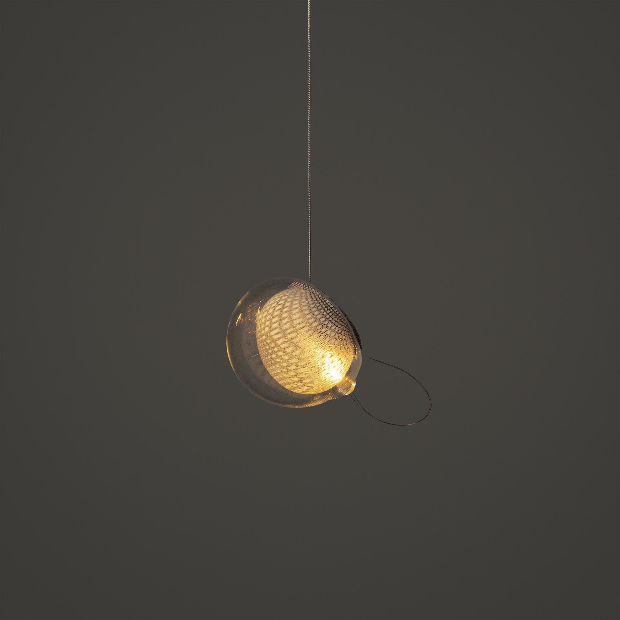 Chandelier Mesh Glass Orbs Cluster Frame Modern Minimalist - Letslighting