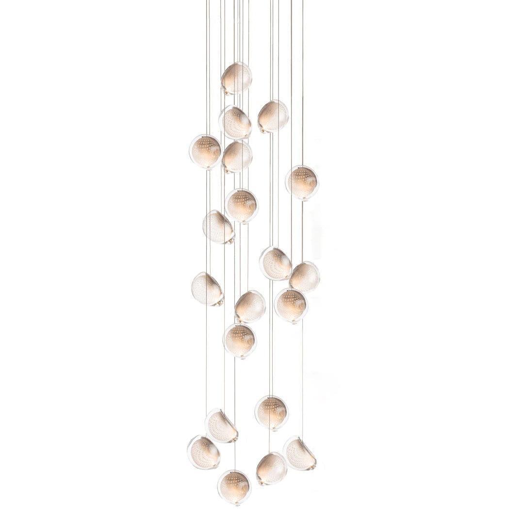 Chandelier Mesh Glass Orbs Cluster Frame Modern Minimalist - Letslighting